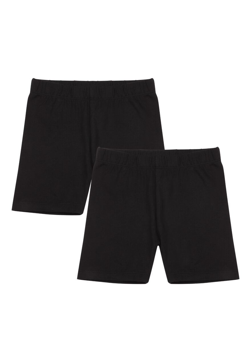 Younger Girls 2pk Black Cycle Shorts