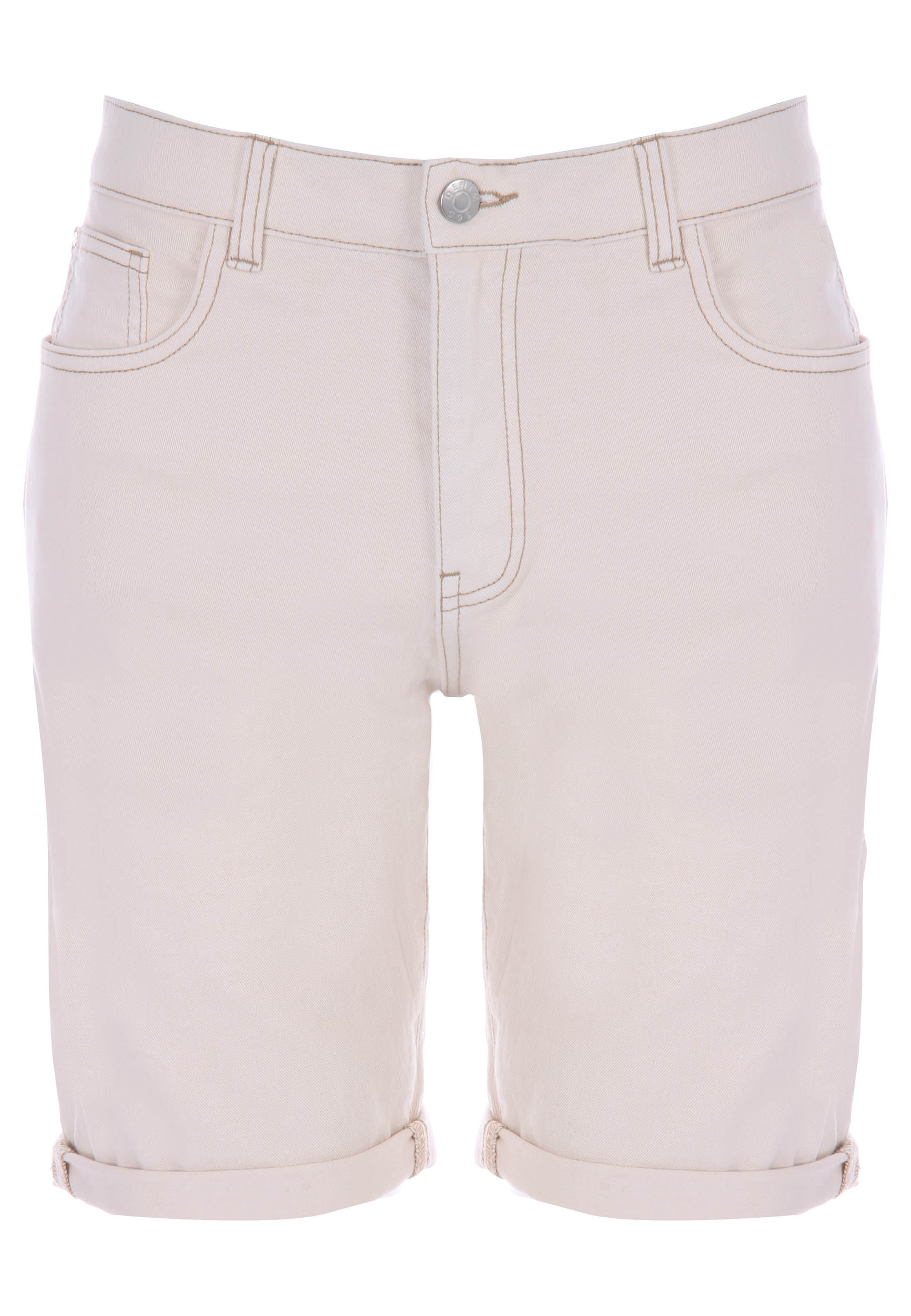 Mens Ecru Denim Mid Length Shorts