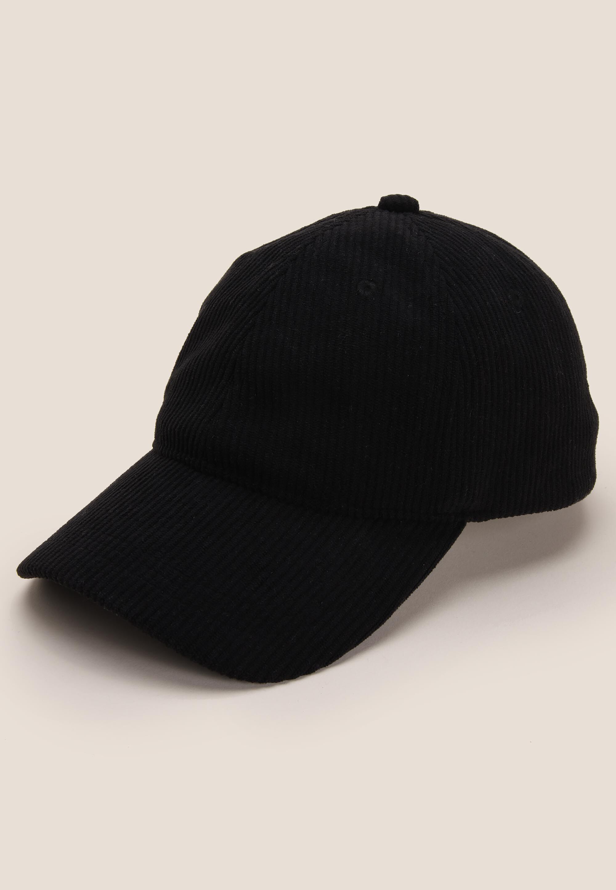 Mens Black Cord Cap