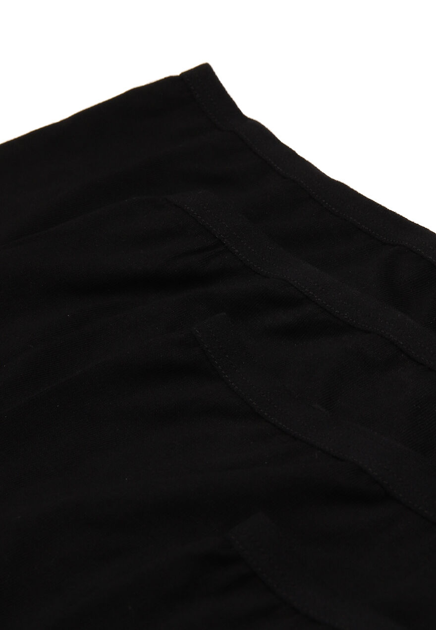 Womens 4pk Plain Black Short Briefs