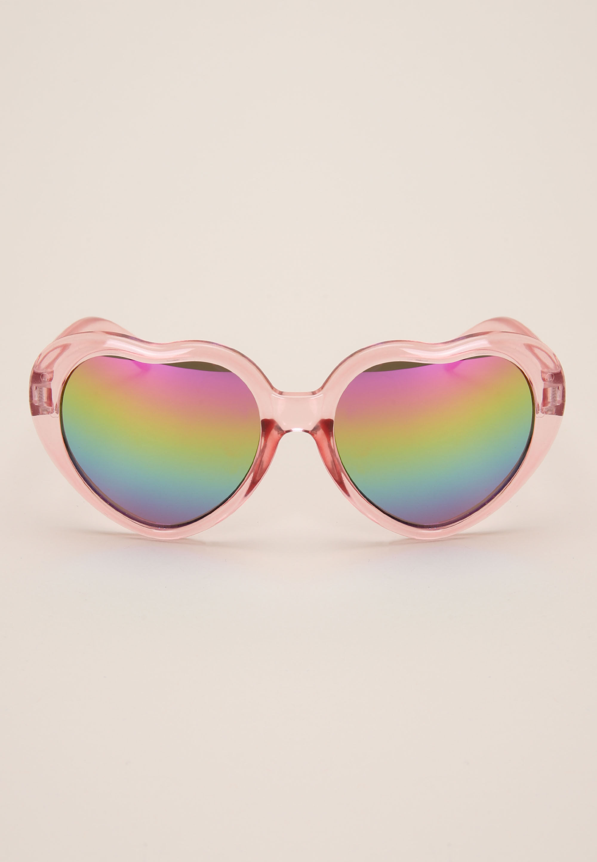 Girls Pink Heart Mirror Sunglasses