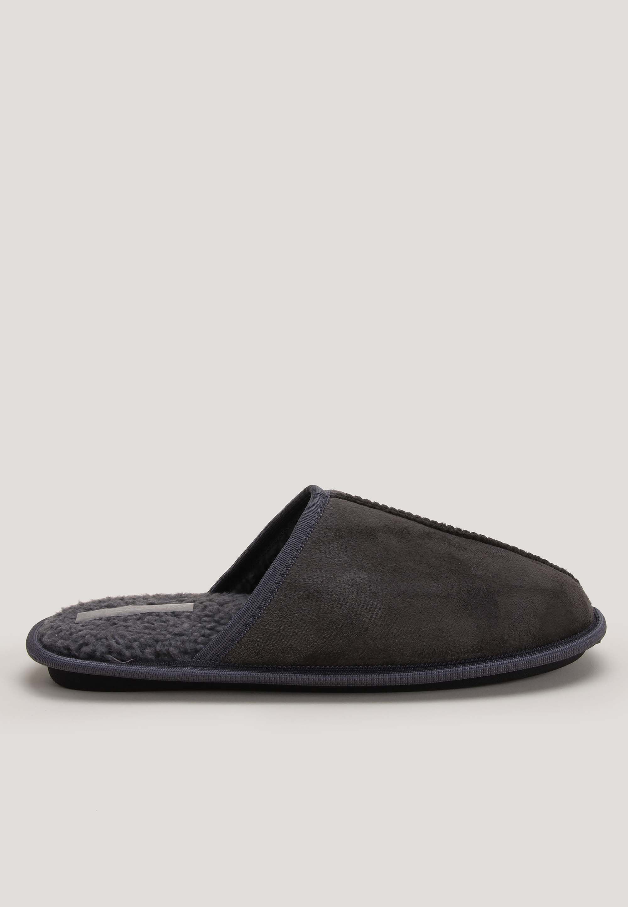 Mens Charcoal Plain Mule Slippers