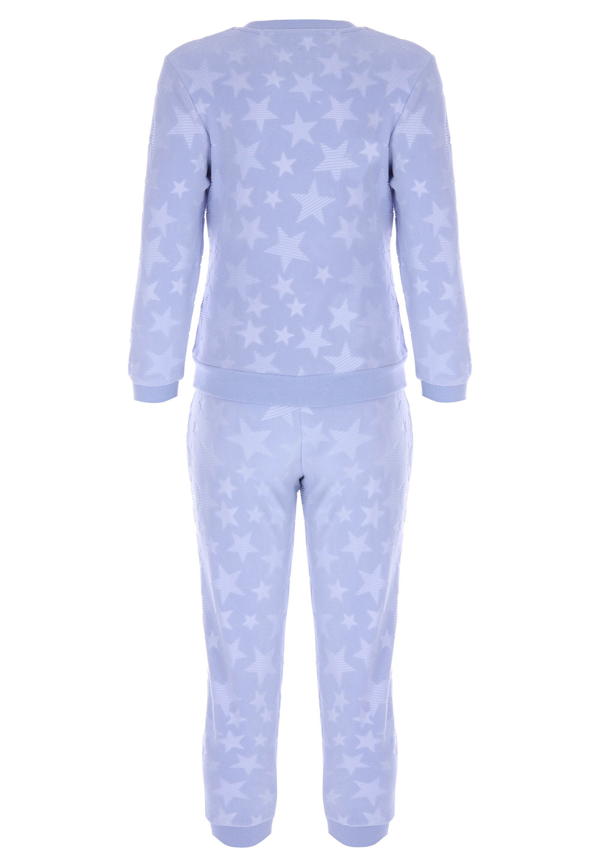 Girls Blue Fleece Star Print Pyjama Set