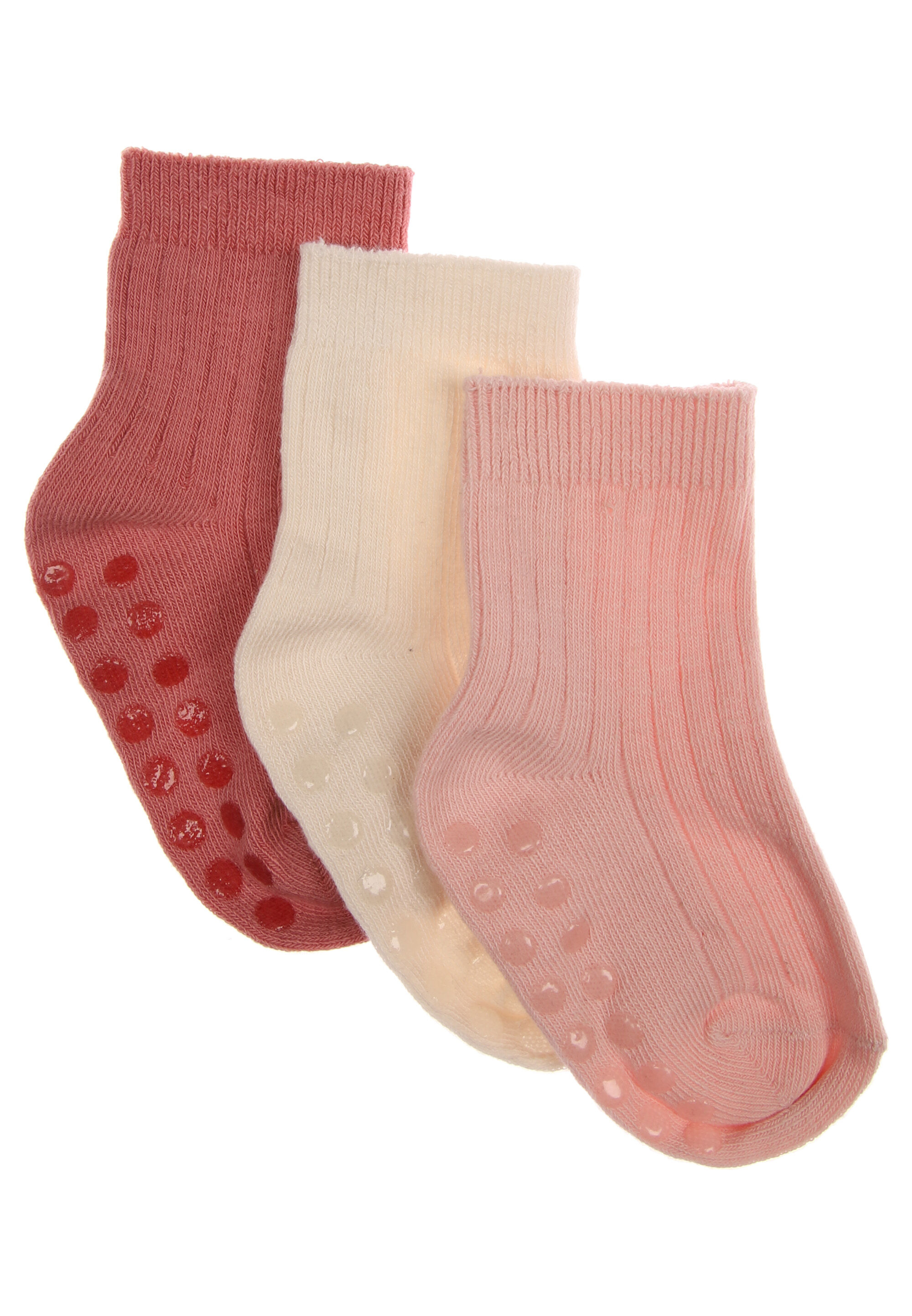 Baby Girls 3pk Pink Ribbed Socks