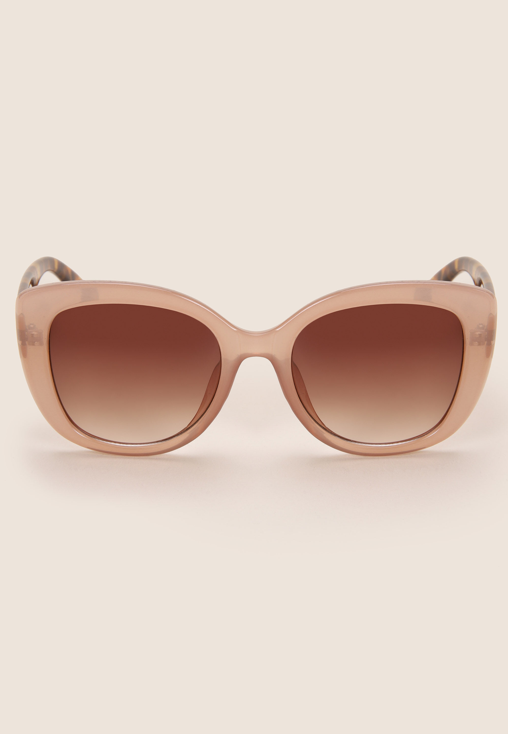 Womens Pink Tortoiseshell Cats Eye Sunglasses