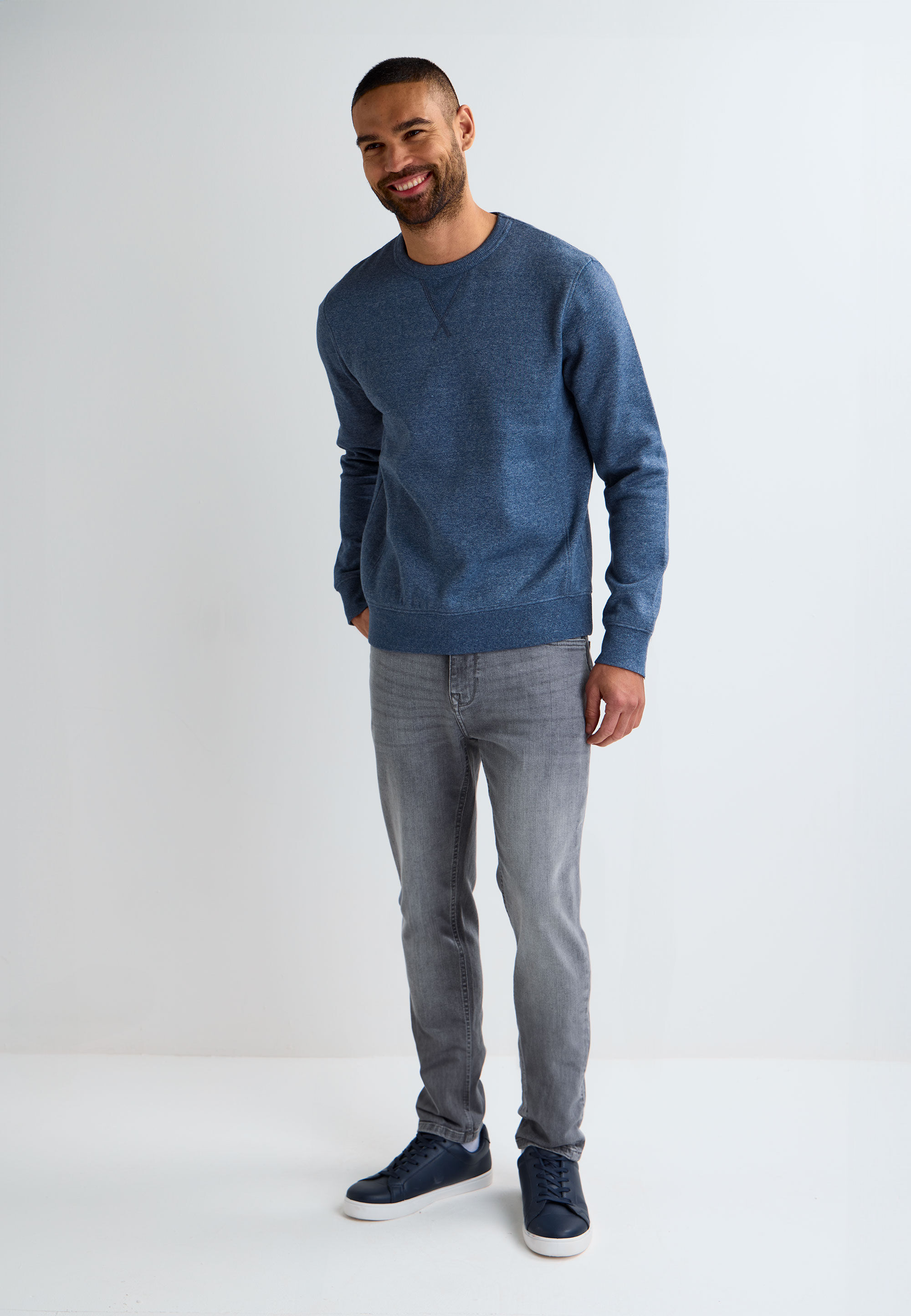 Mens Blue Plain Grindle Sweatshirt