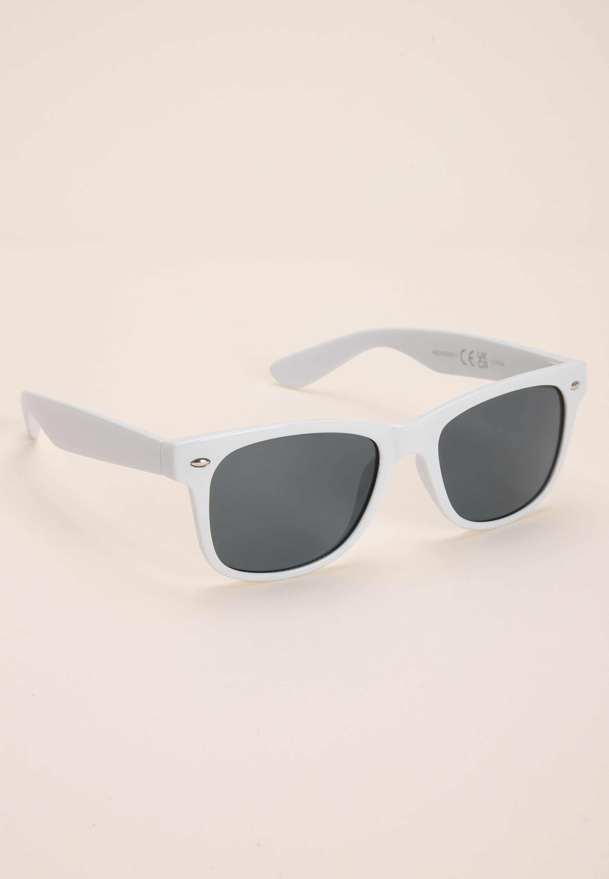 Girls White Plain Retro Sunglasses