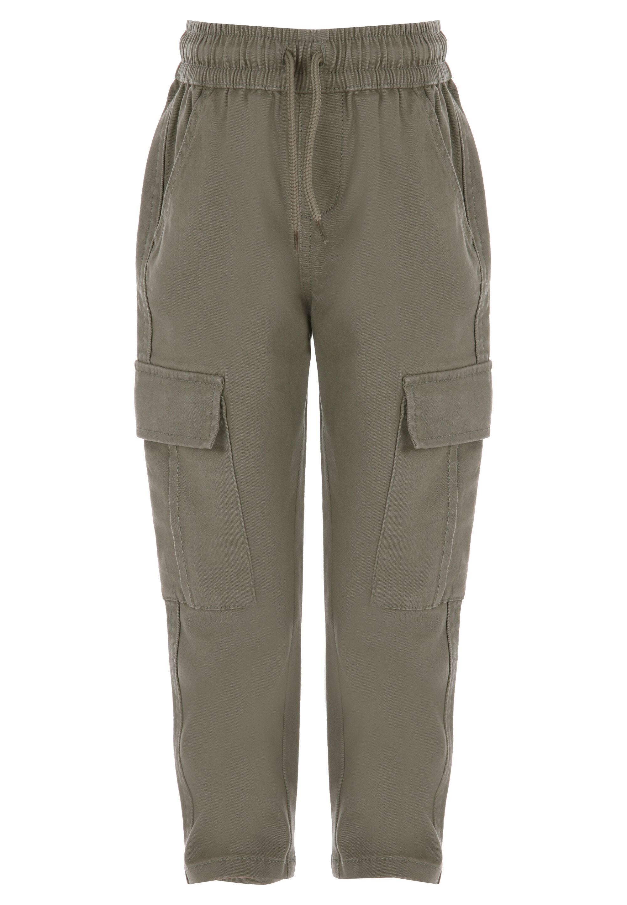Younger Boys Khaki Wide Leg Cargo Trousers
