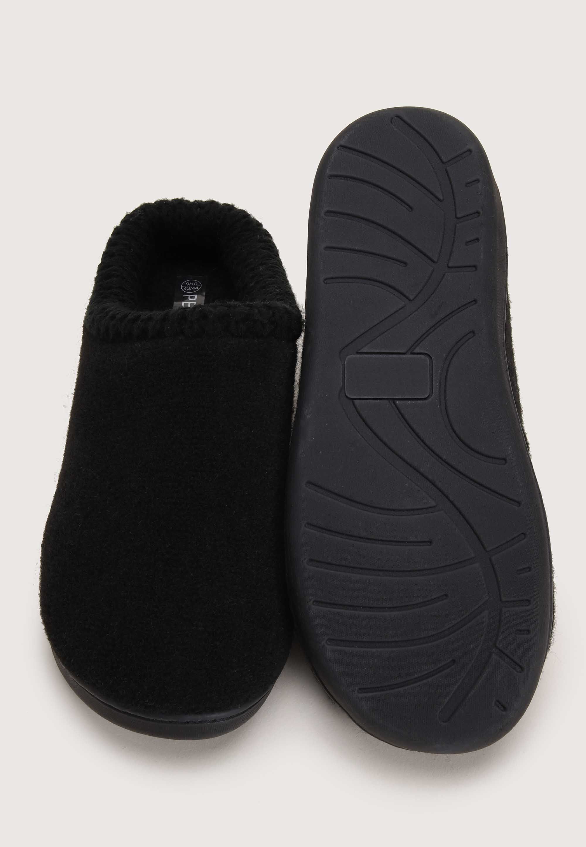 Mens Black Closed Back Thinsulate Slippers