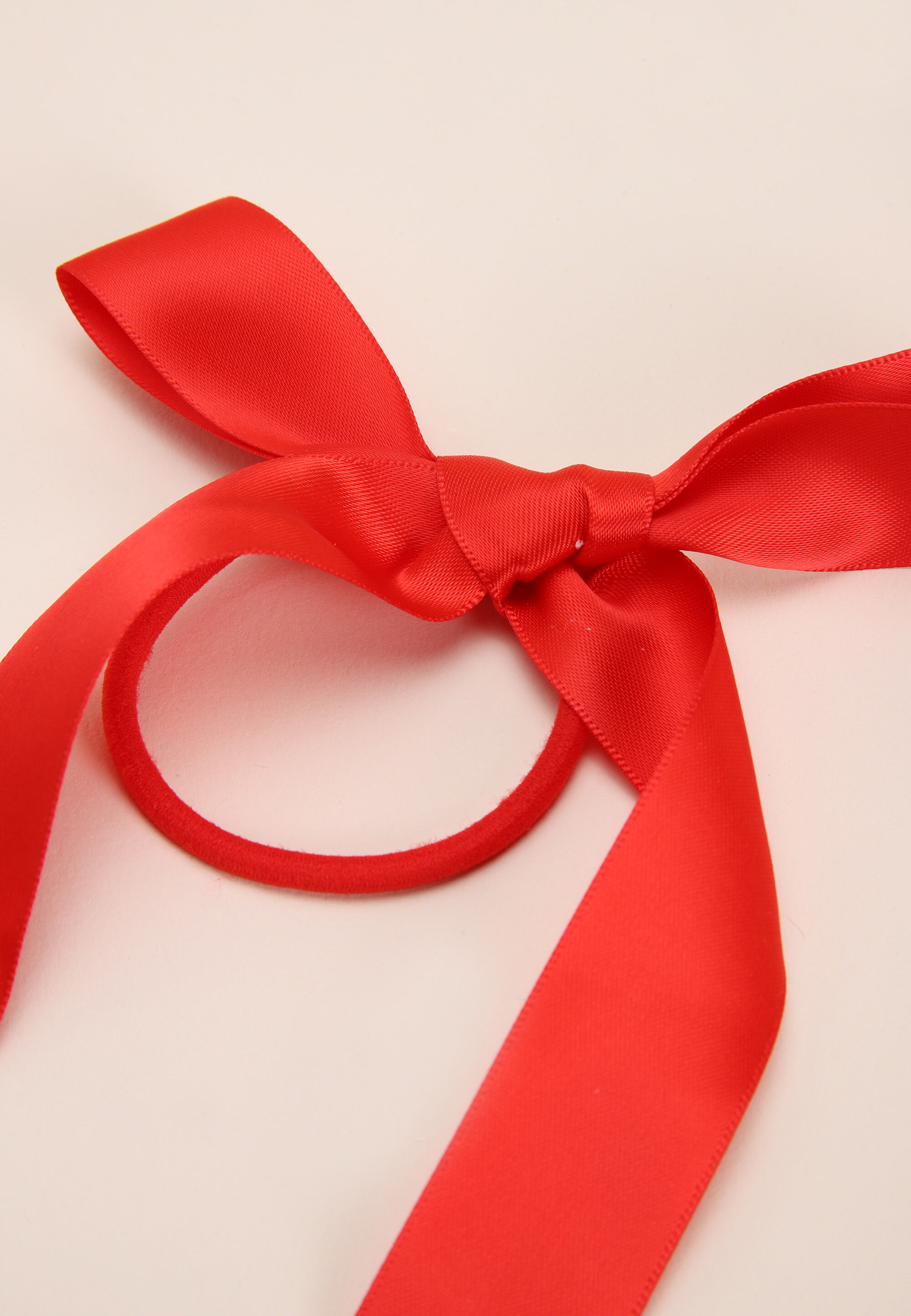 Womens Red Bow Satin Elastic