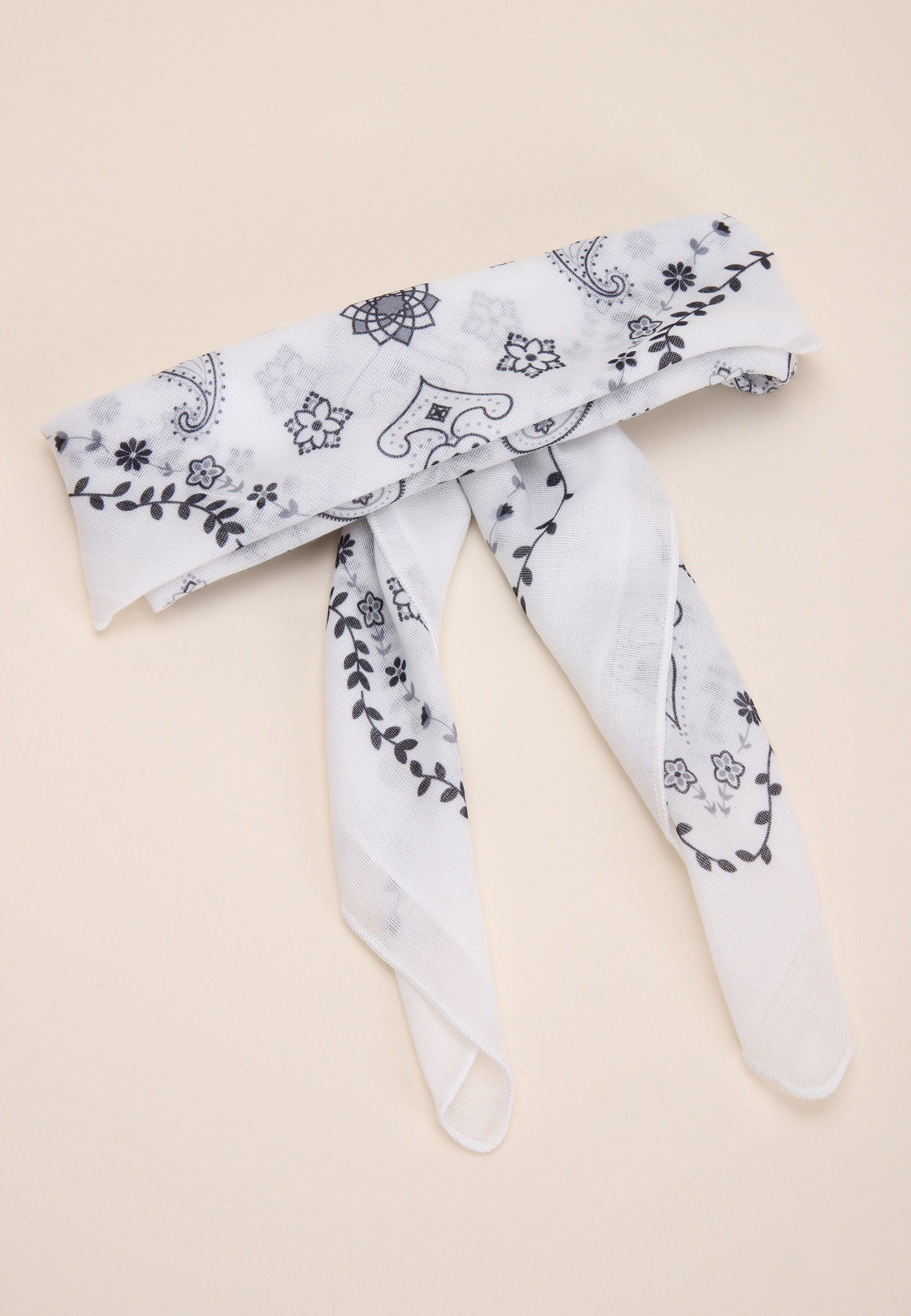 Womens White Floral Print Multiway Scarf