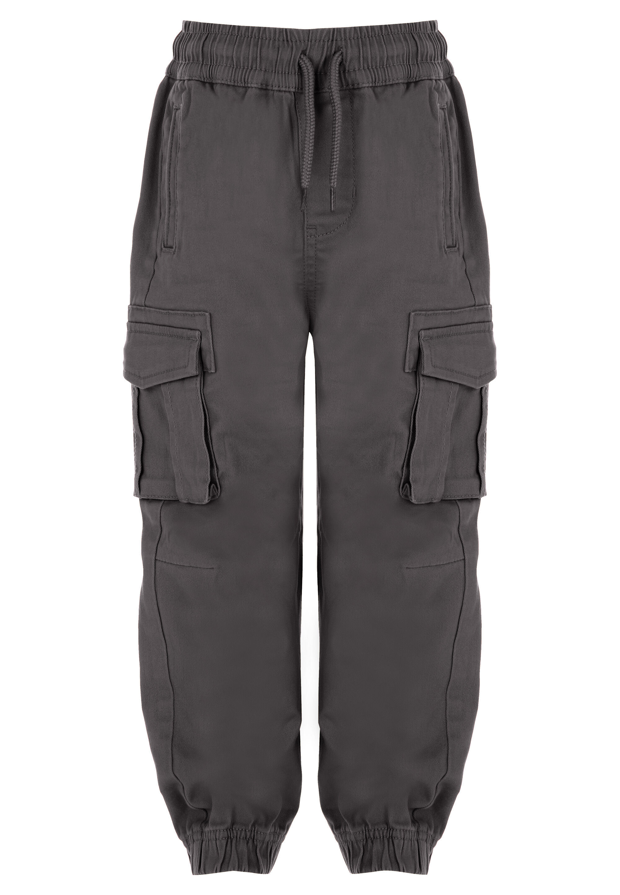 Younger Boys Charcoal Woven Cargo Trousers