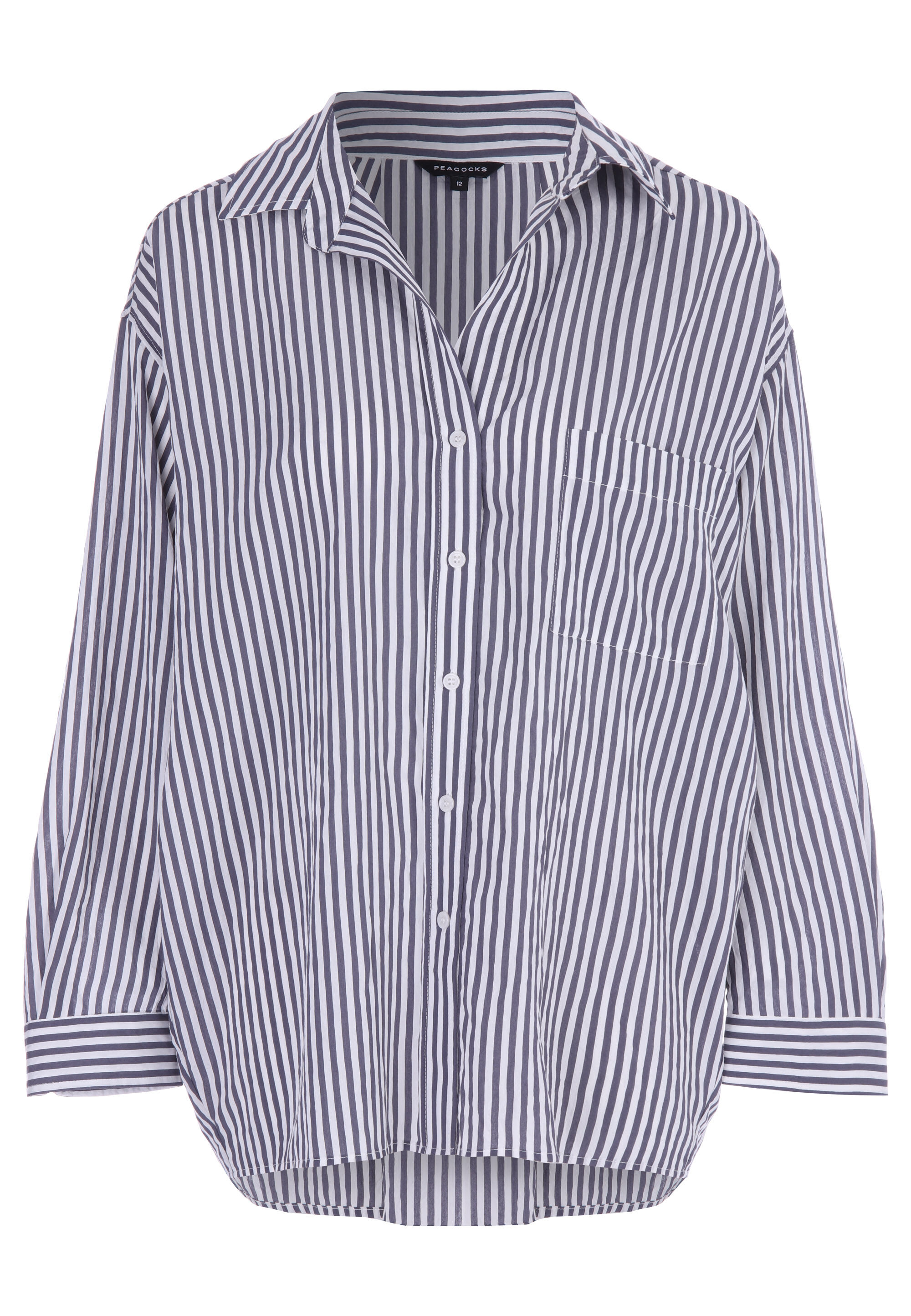 Womens Grey & White Stripe Lightweight Shirt