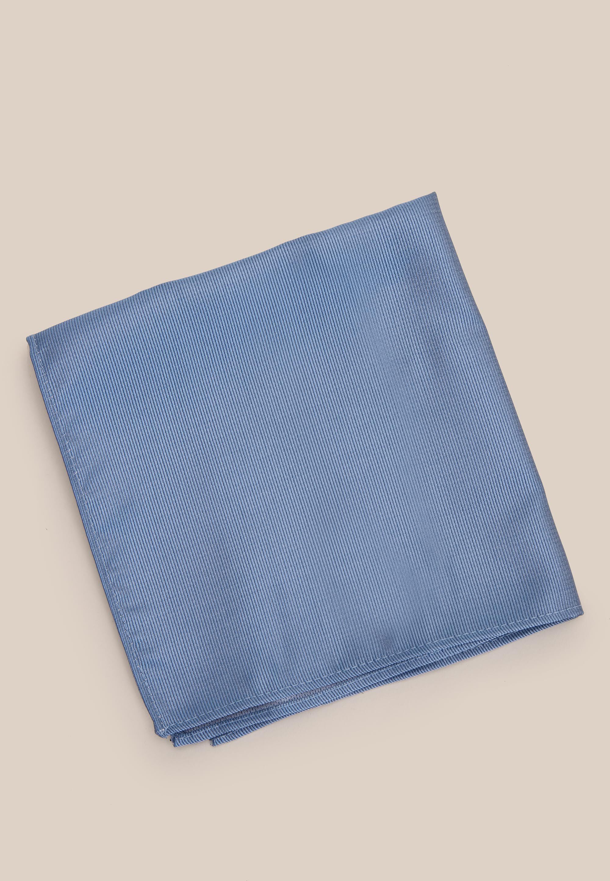 Mens Blue Plain Tie & Pocket Square Set