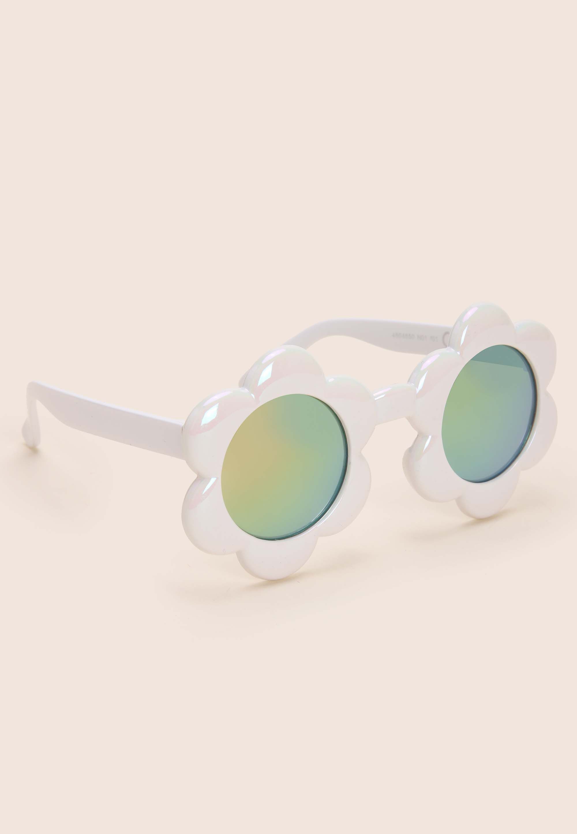 Girls White Flower Frame Sunglasses