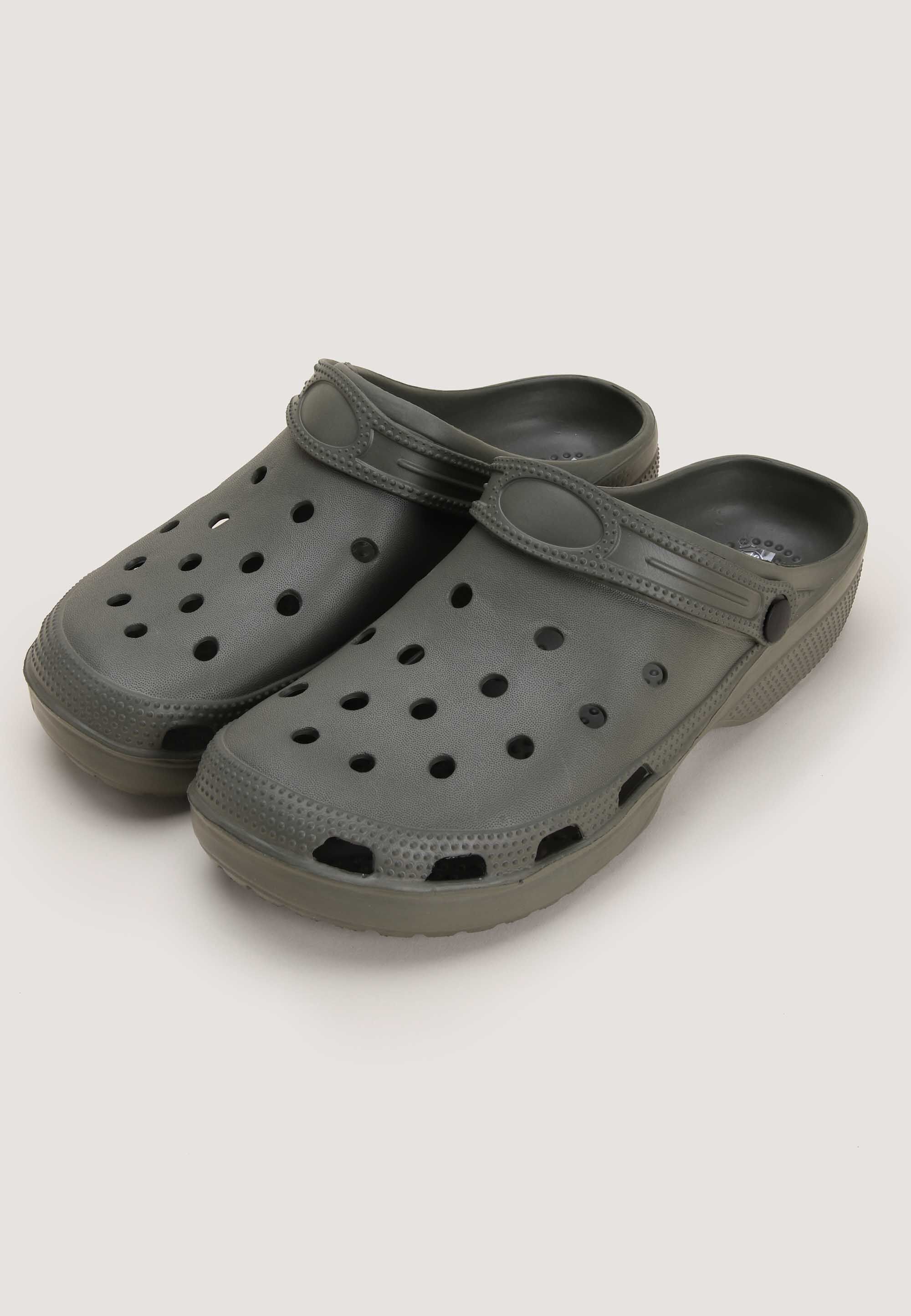 Mens Khaki Plain Clog Sandals