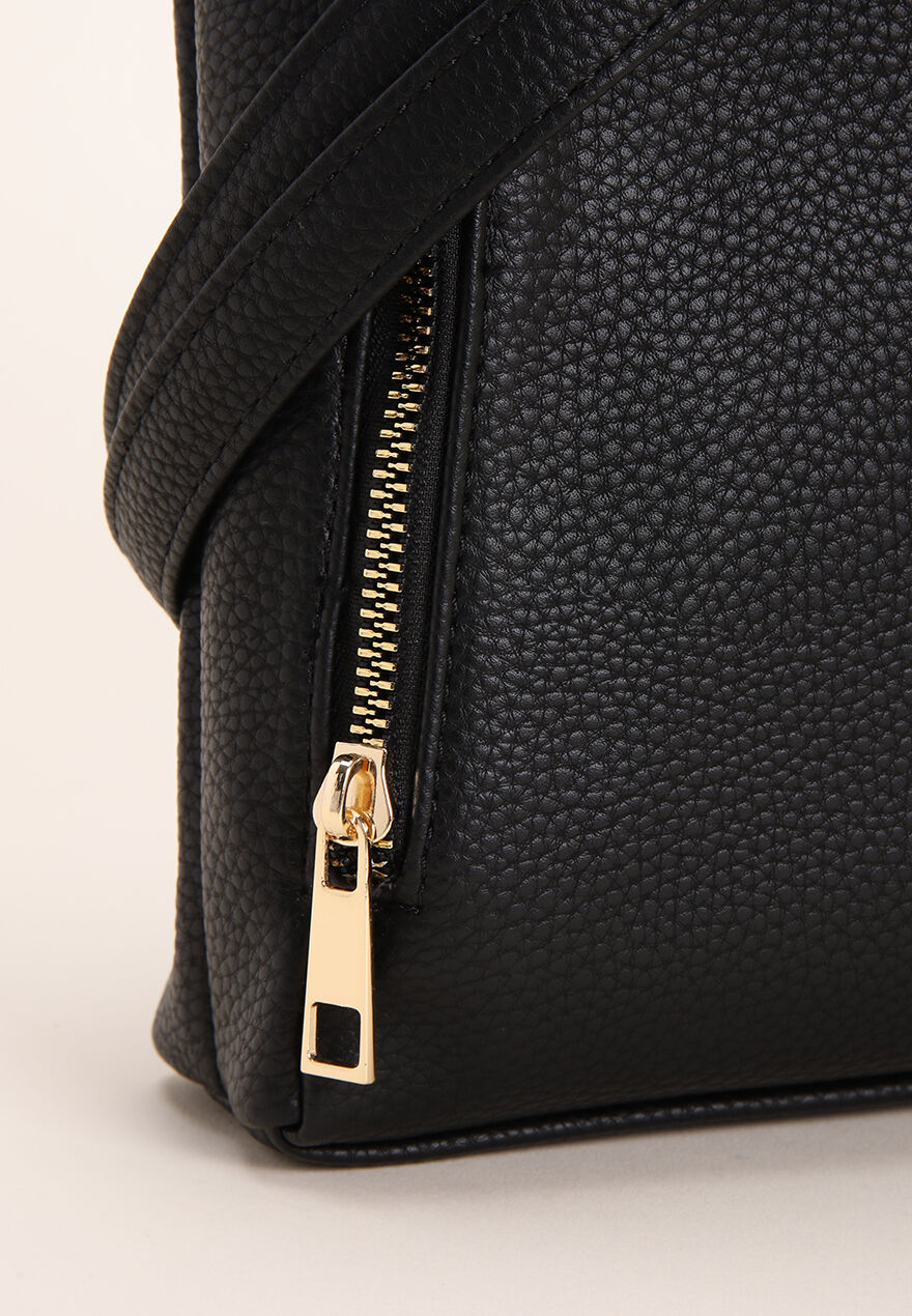 Womens Black Tessa Cross Body Bag with Zip