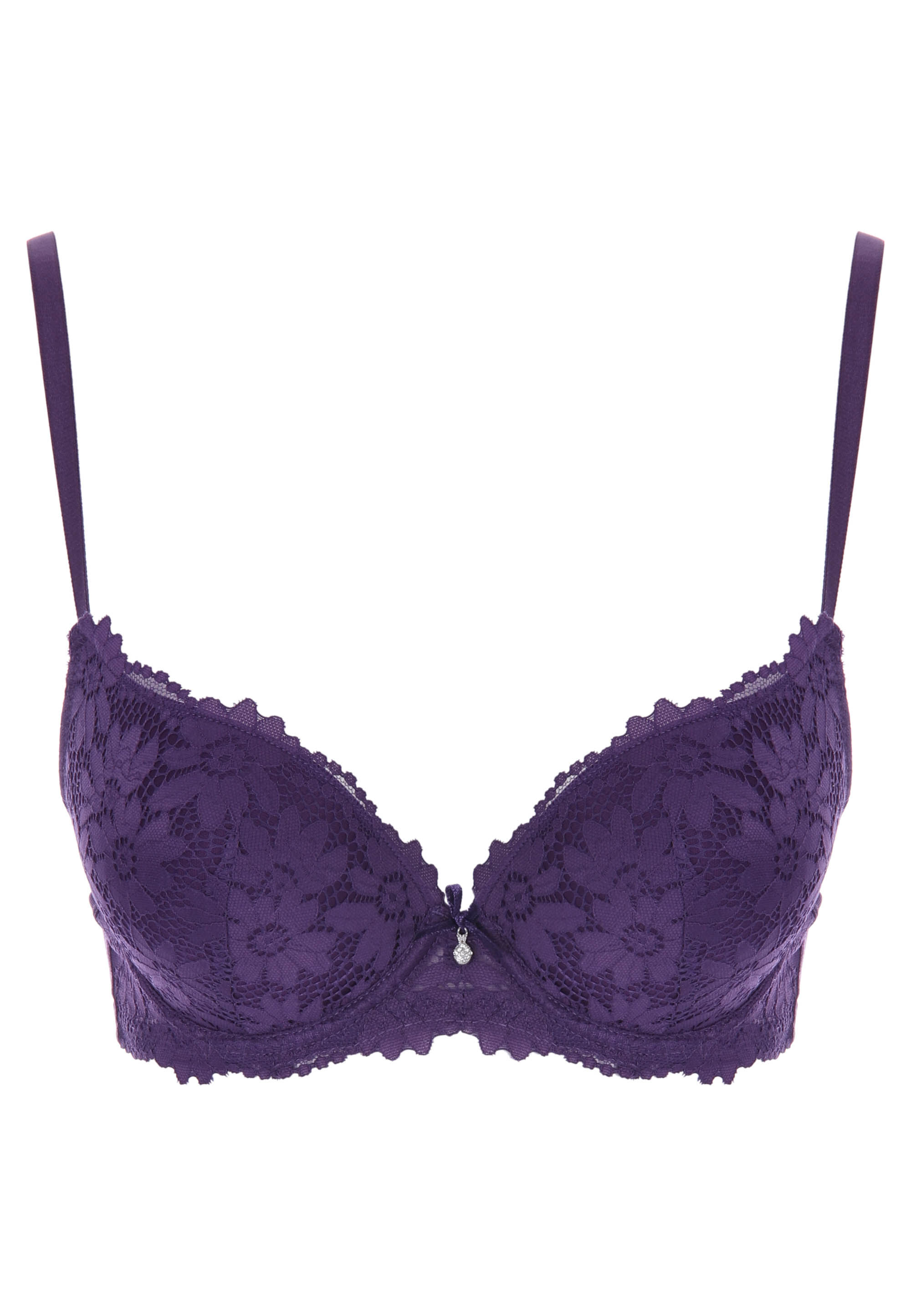 Womens Purple Lace Padded Bra