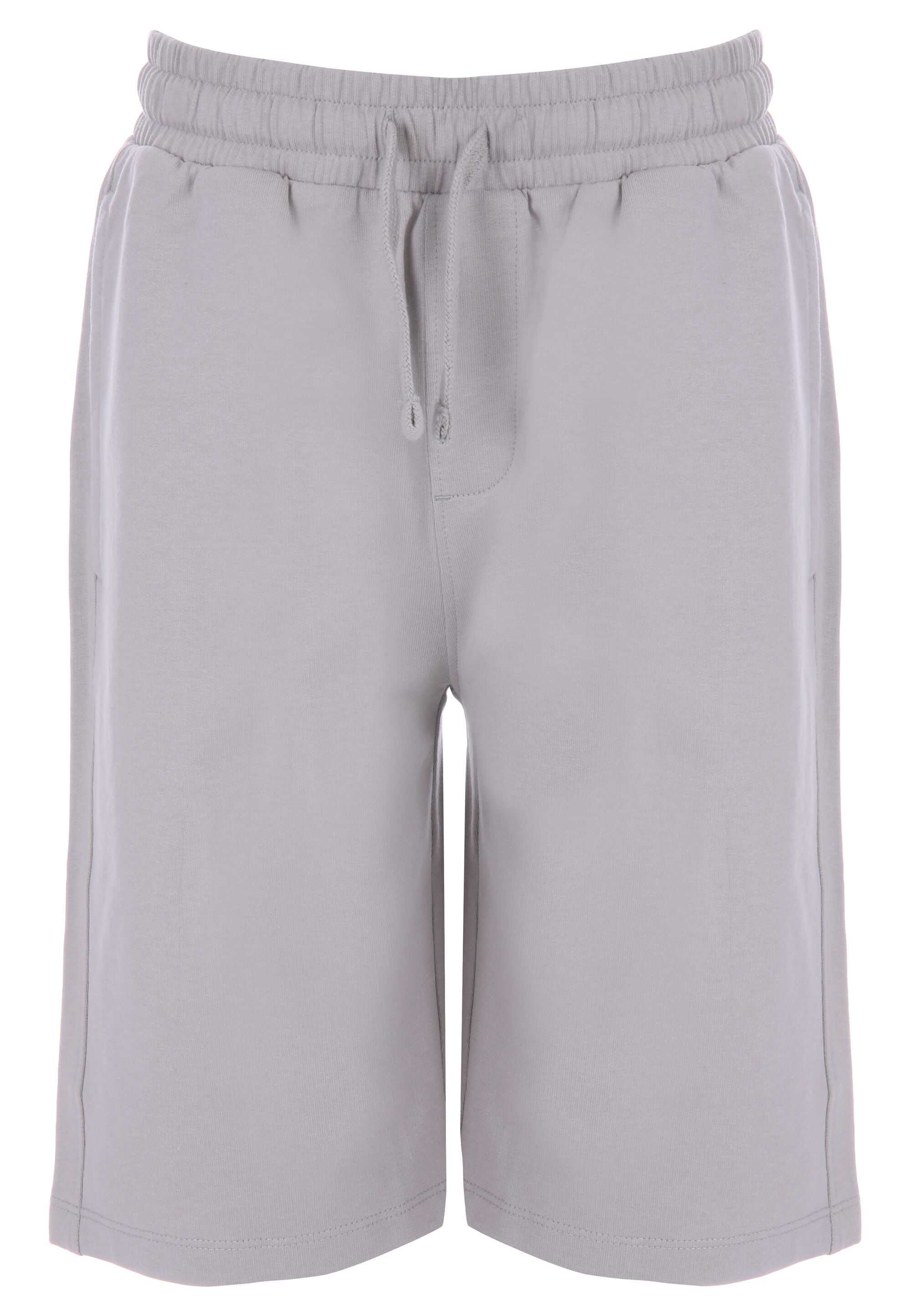 Older Boys Grey Plain Long Sweat Shorts