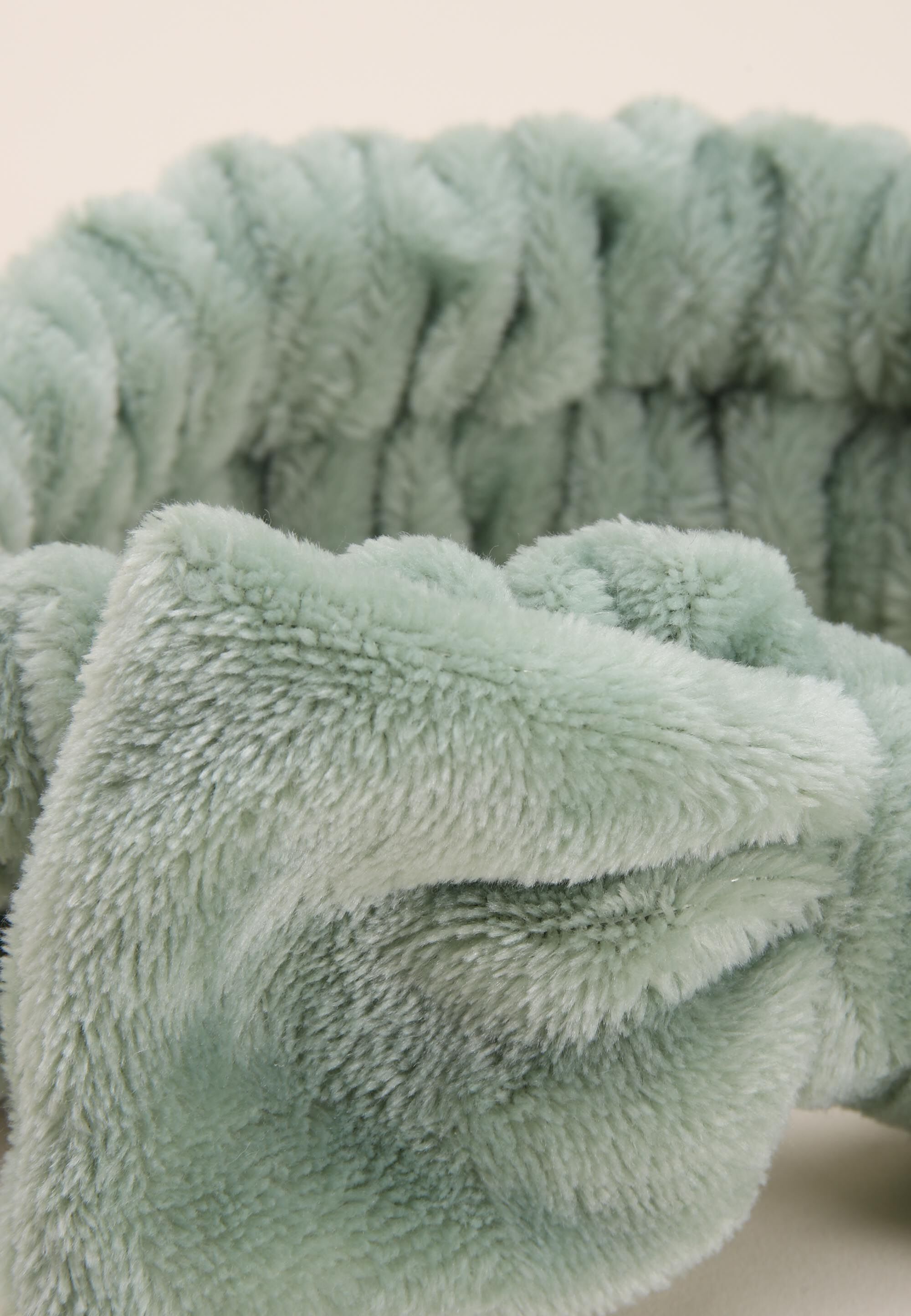 Womens Sage Soft Stretchy Fluffy Bow Headband