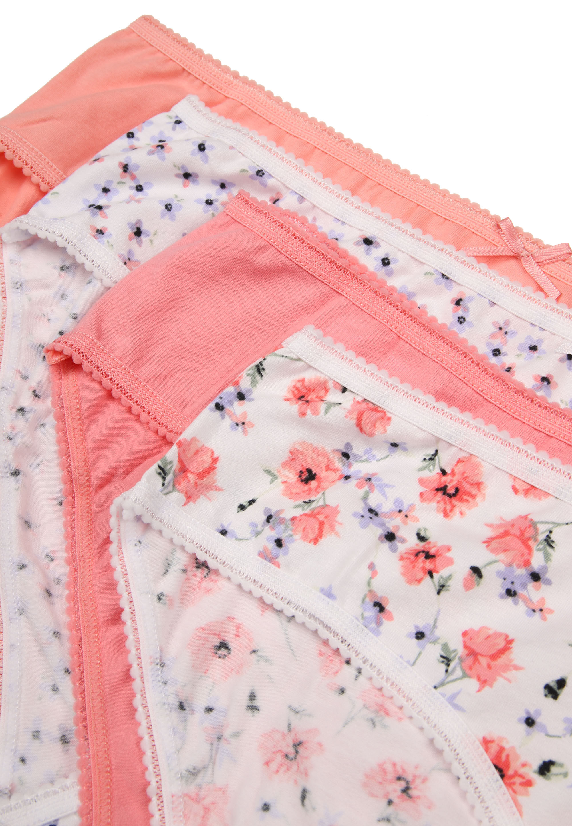 Womens 4pk Coral Floral Mini Briefs