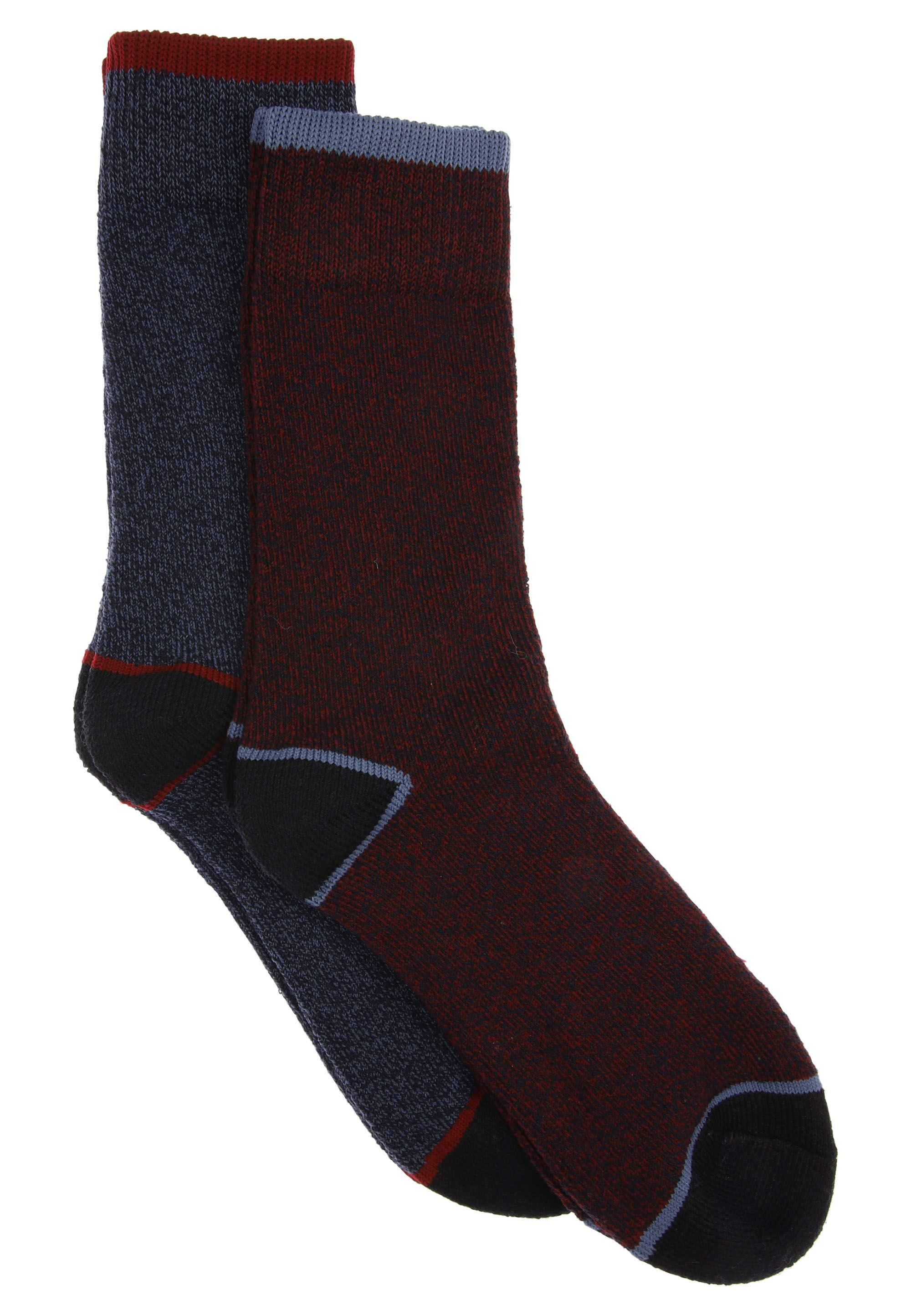 Mens 2pk Navy & Burgundy Cushioned Thermal Socks