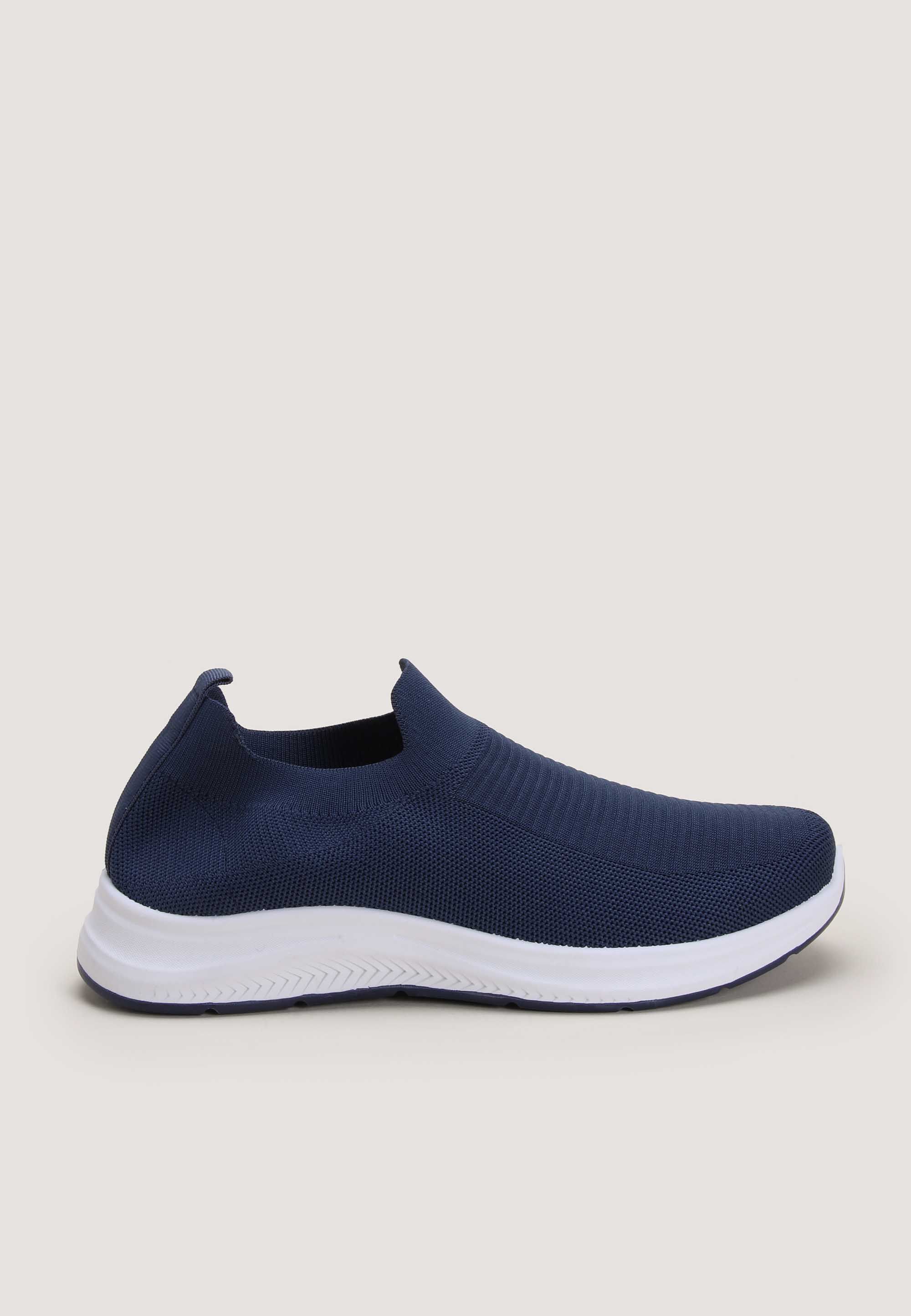 Mens Navy Casual Slip On Comfort Trainer