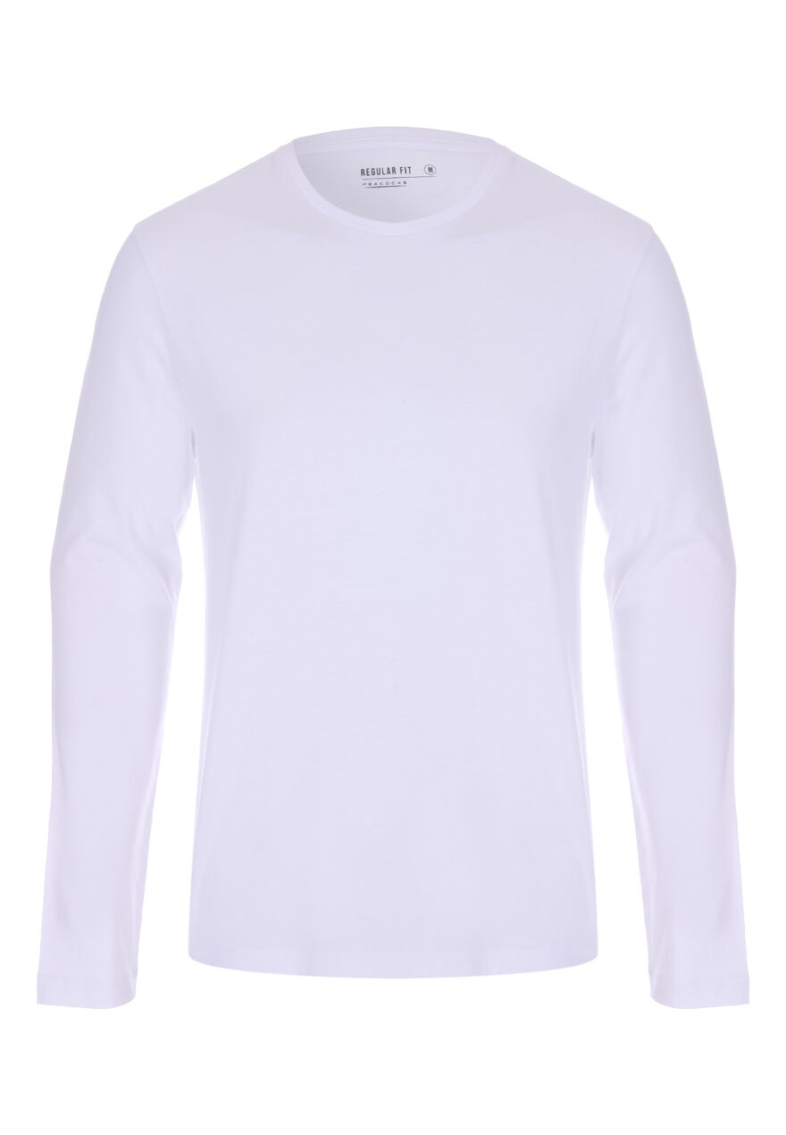 Mens White Long Sleeve T-Shirt