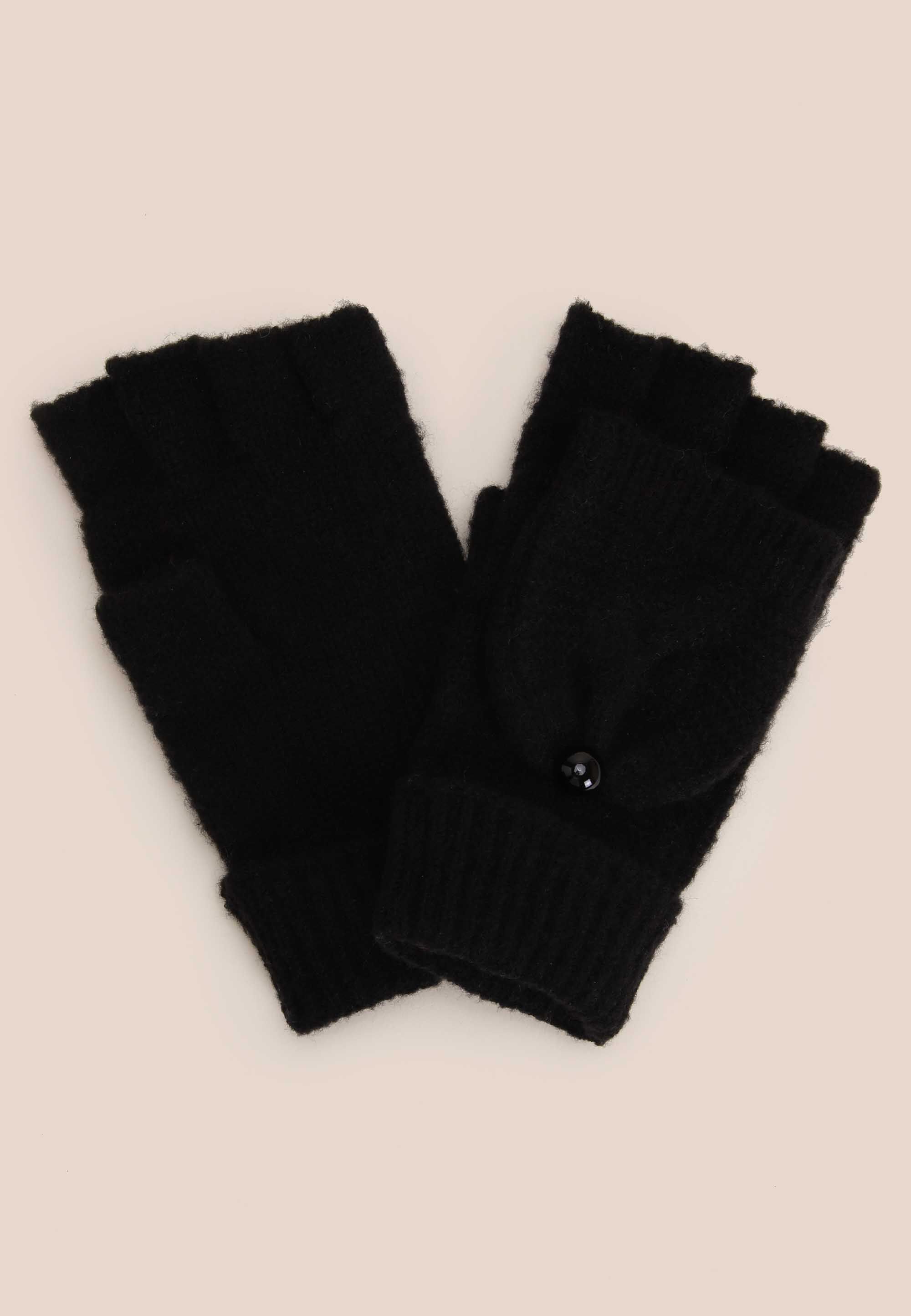 Womens Black Fliptop Gloves