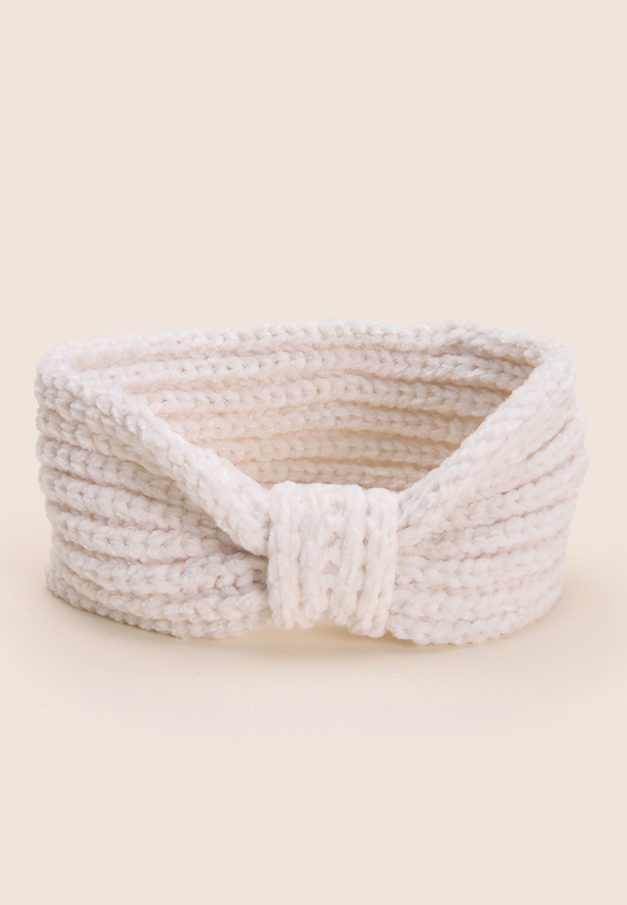 Younger Girls Cream Chenille Headband