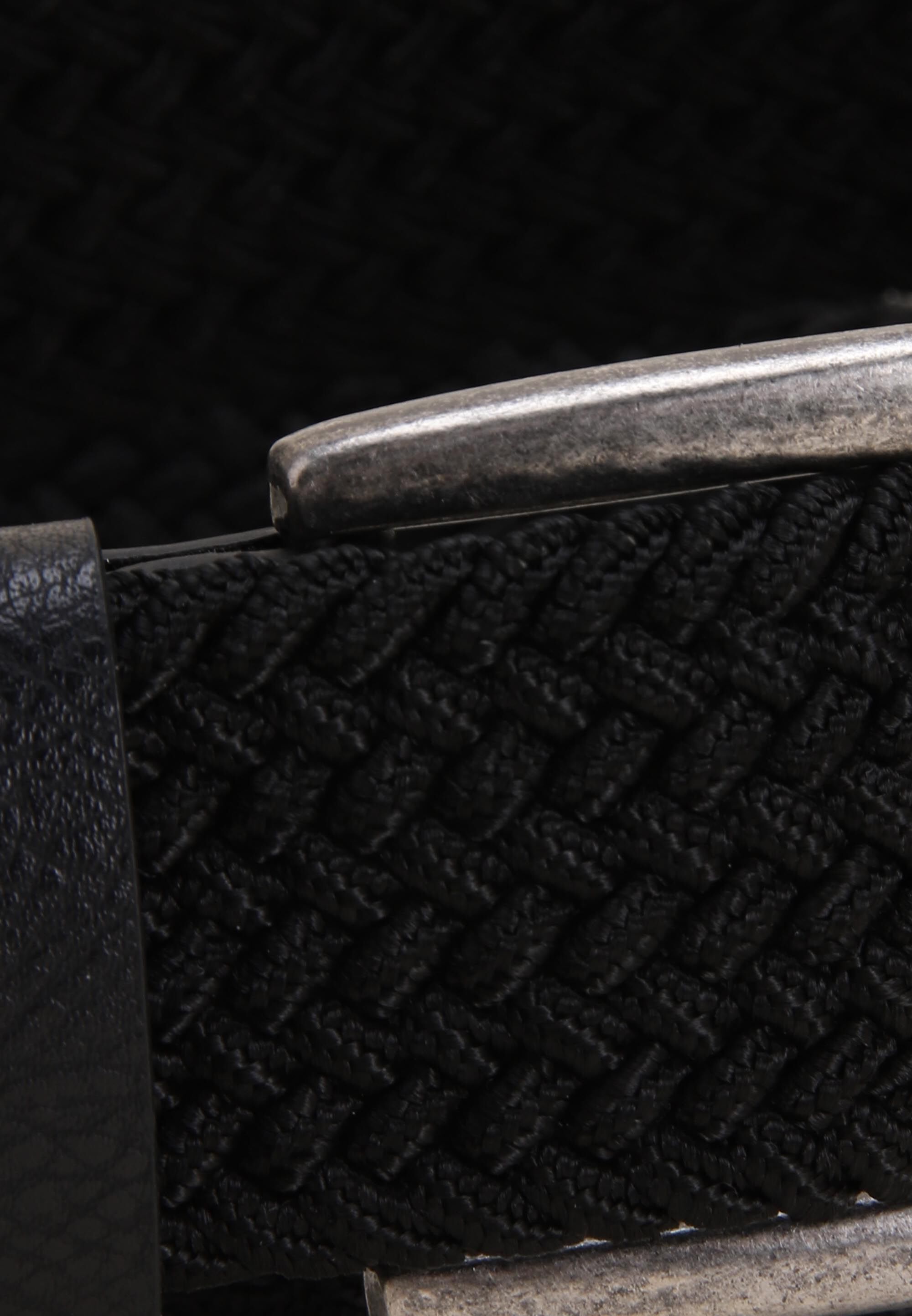 Mens Black Plain Stretch Chino Belt