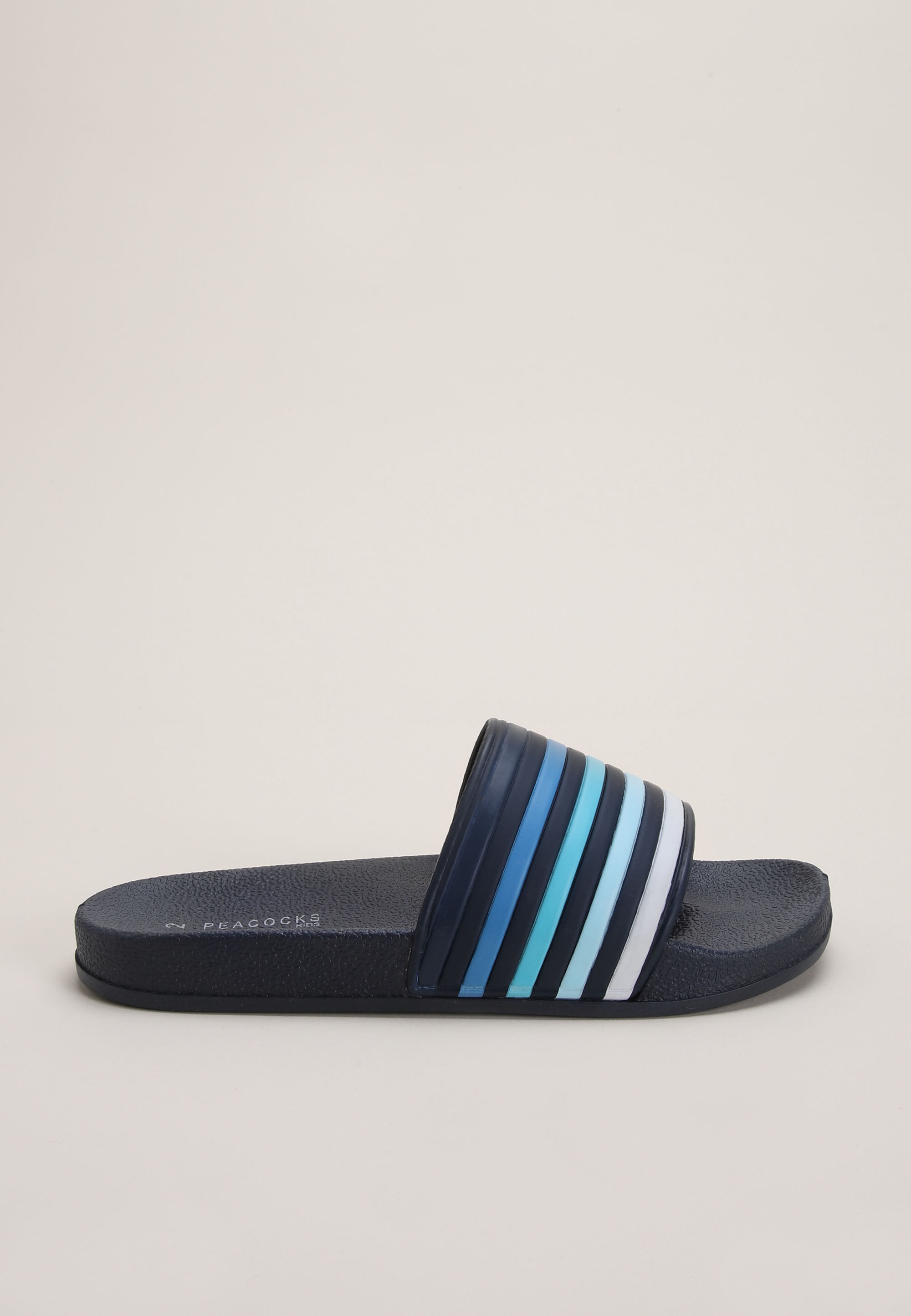 Older Boys Blue Stripe Slider Sandals