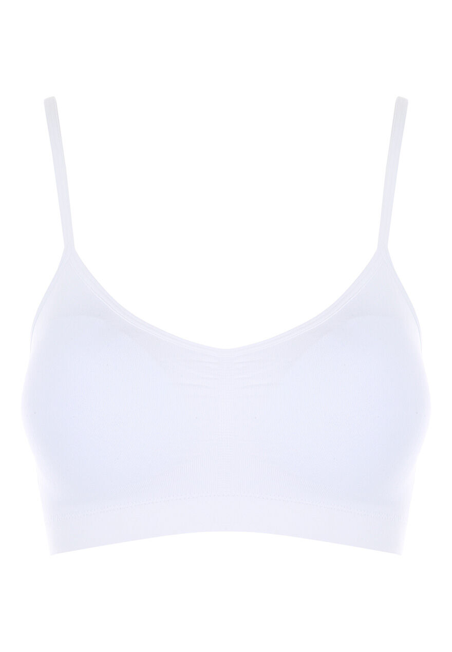 Womens White Seam Free Thin Strap Bra