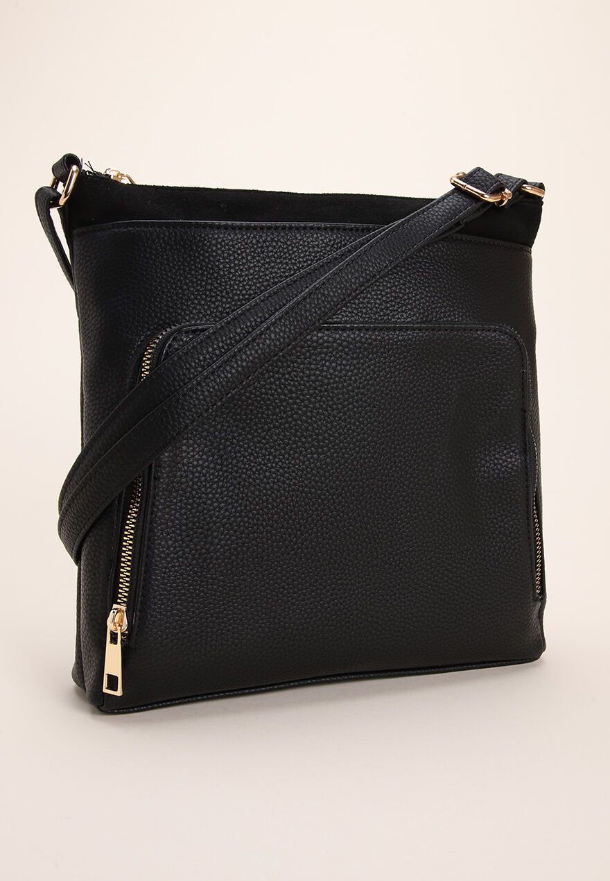 Womens Black Tessa Cross Body Bag with Zip