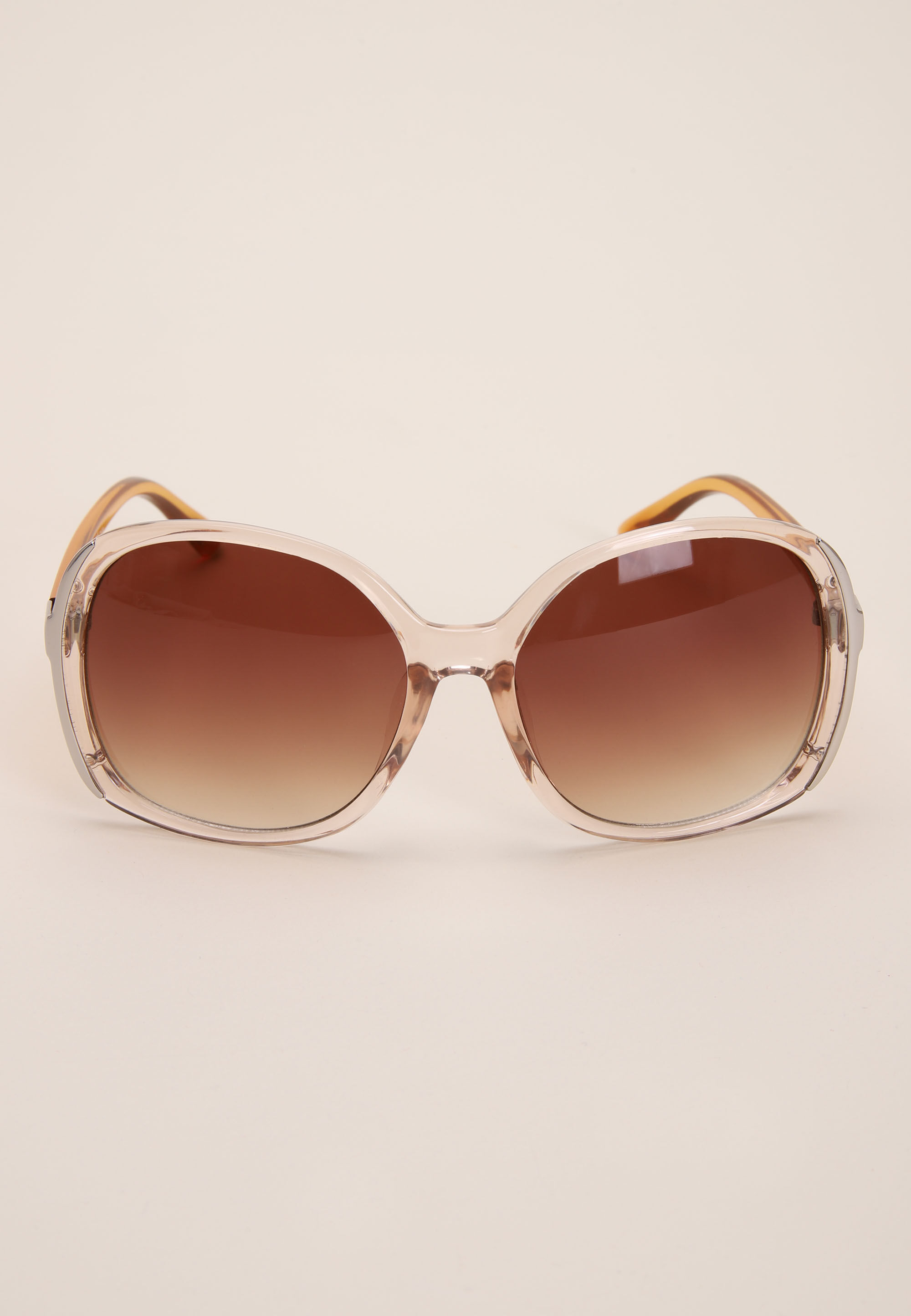 Womens Nude Rectangle Large Sunglasses
