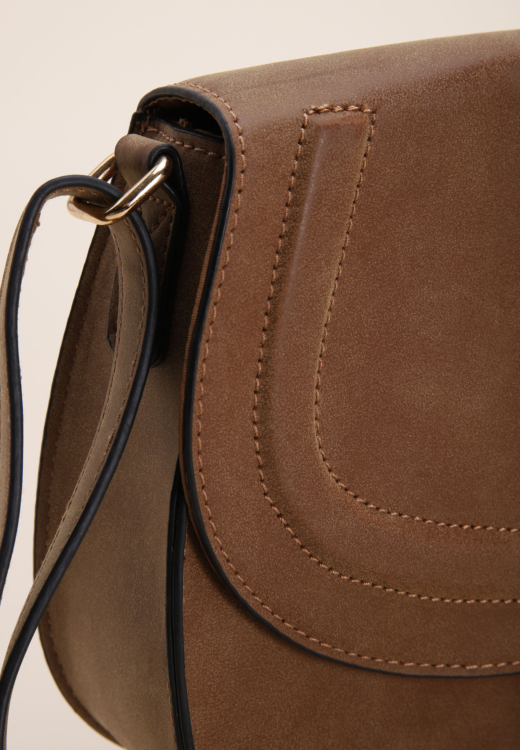 Womens Brown Saddle Shoulder Bag