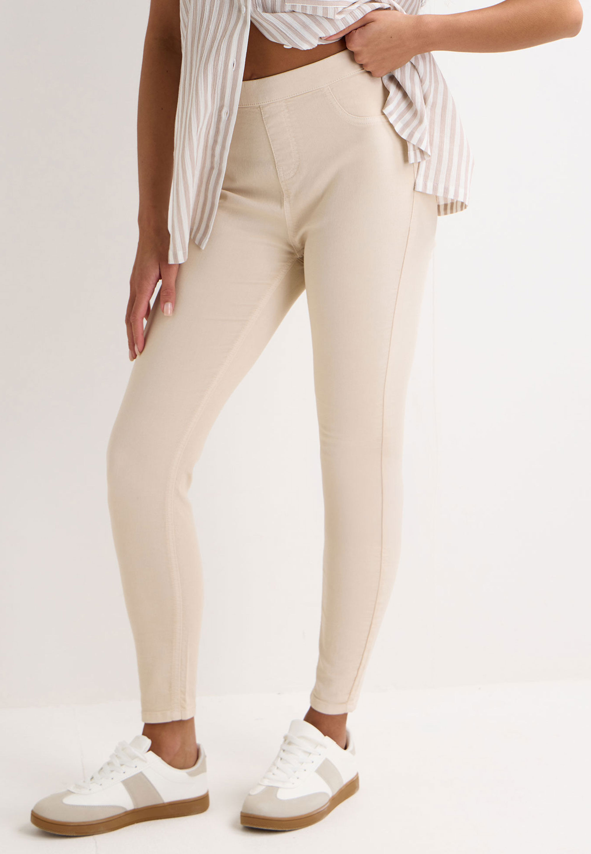 Womens Cream Kate Shaper Jeggings