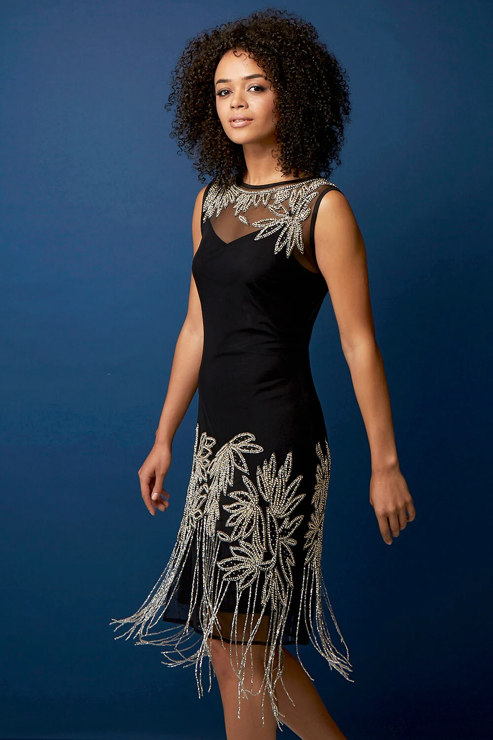 Black Embellished Flapper Dress