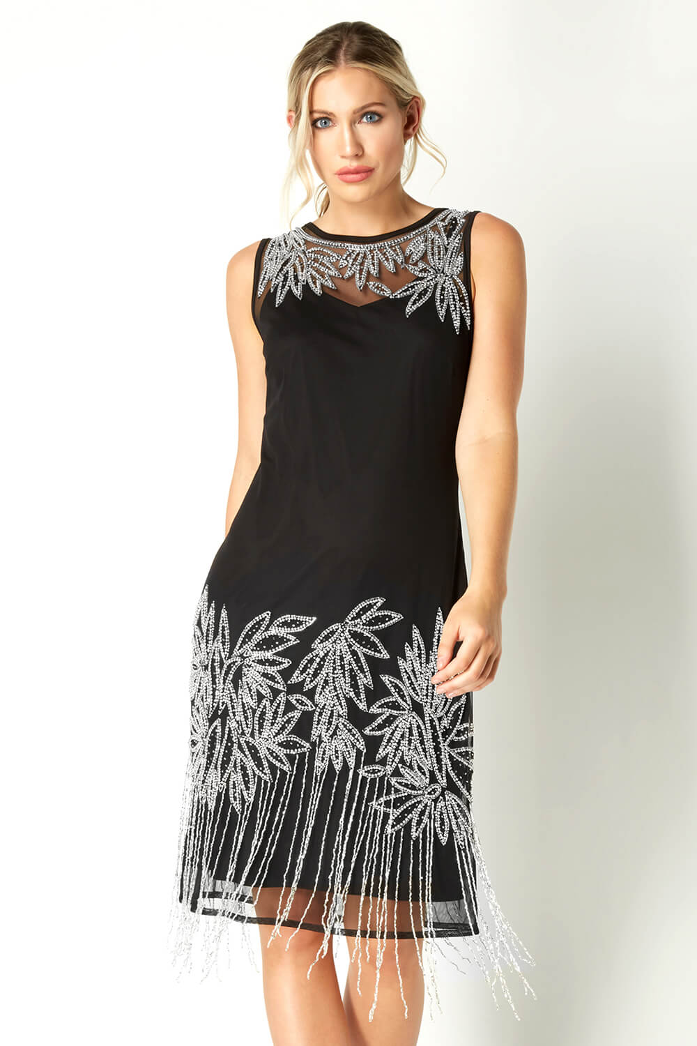 Black Embellished Flapper Dress