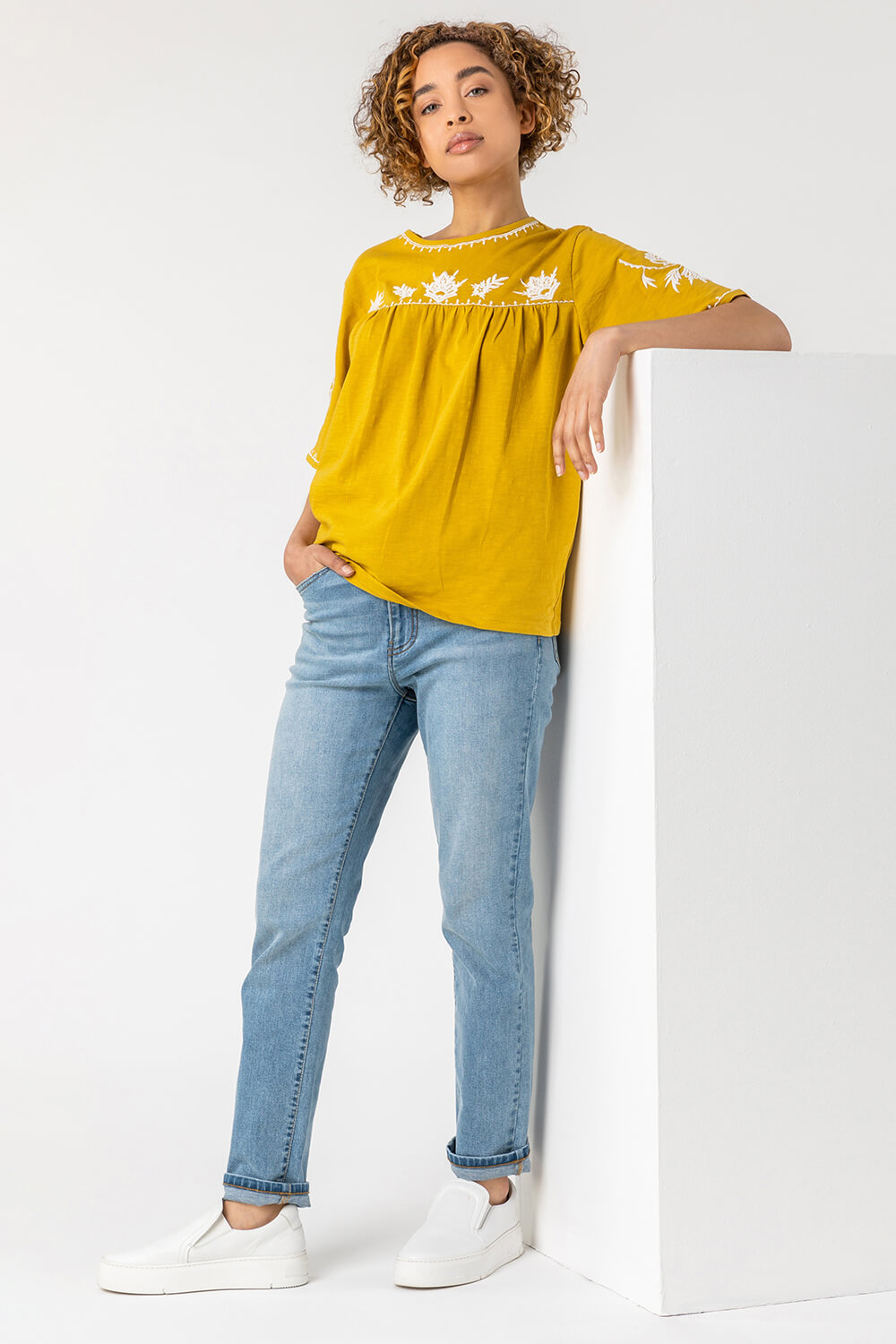 Amber Embroidered Yoke T-Shirt