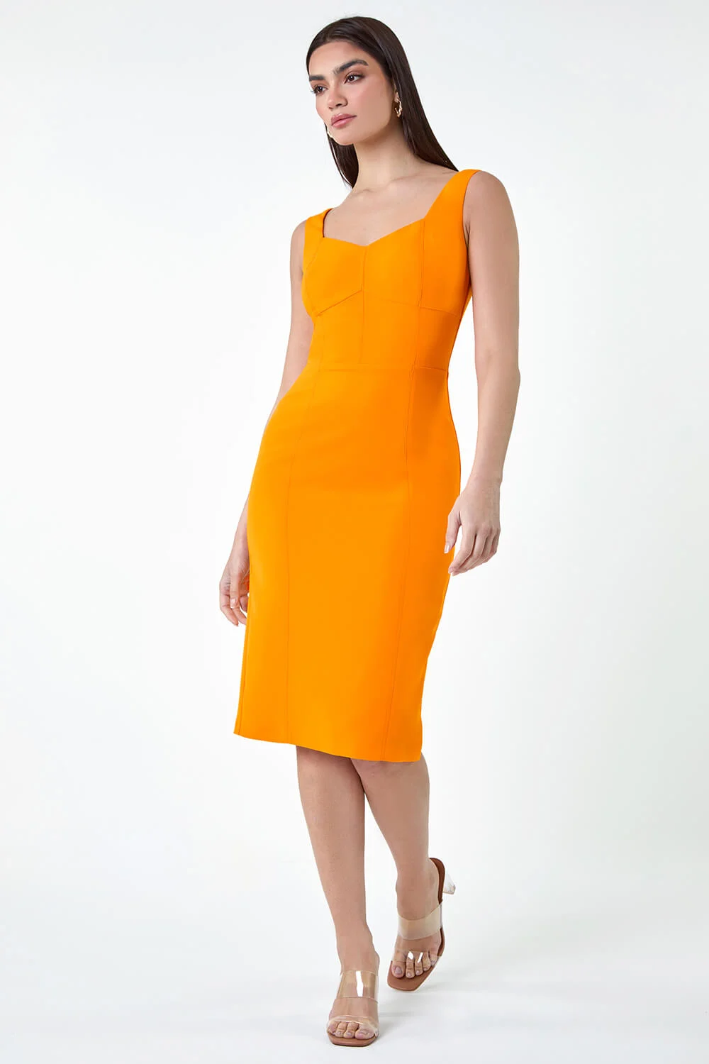 Amber Plain Corset Detail Stretch Bodycon Dress