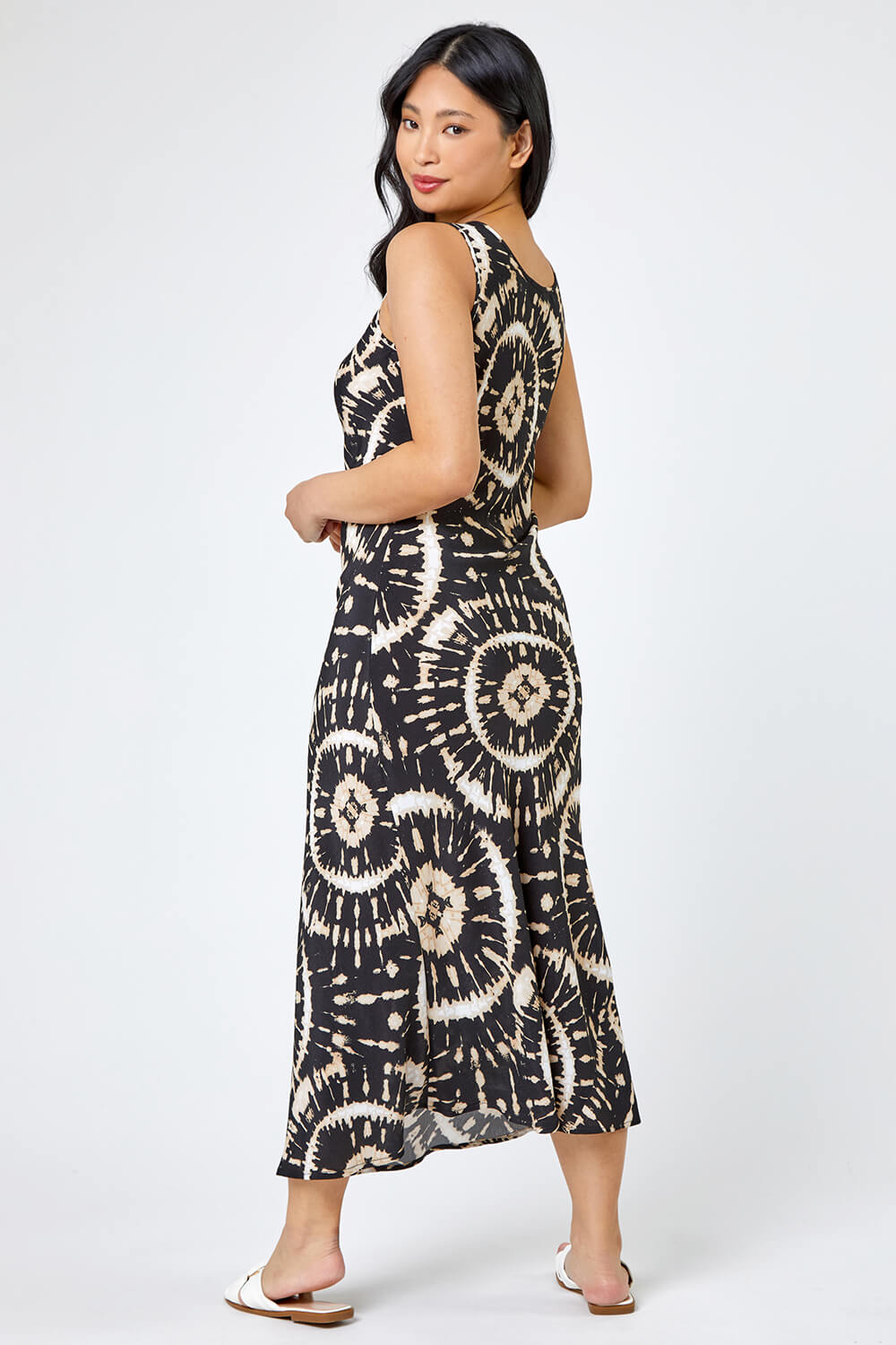 Black Petite Tie Dye Print Maxi Dress