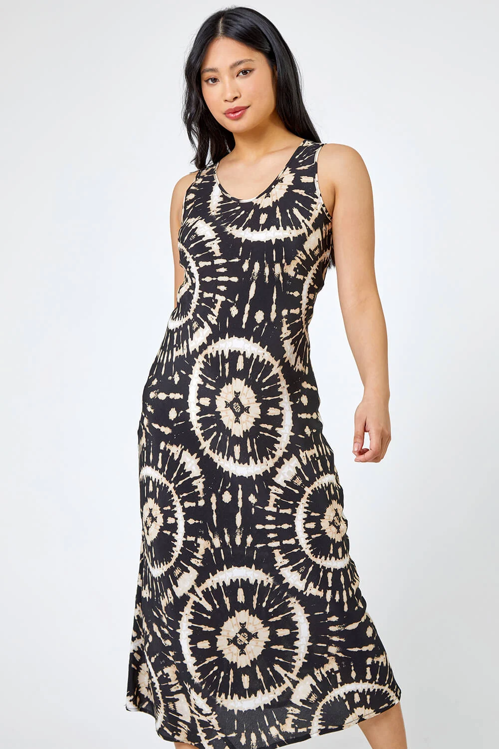 Black Petite Tie Dye Print Maxi Dress