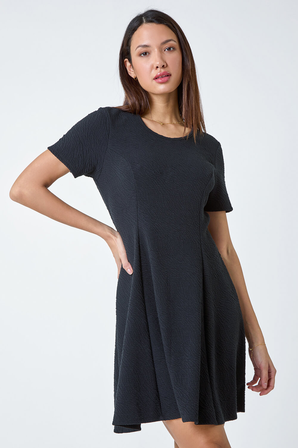 Black Luxe Stretch Pannelled Dress