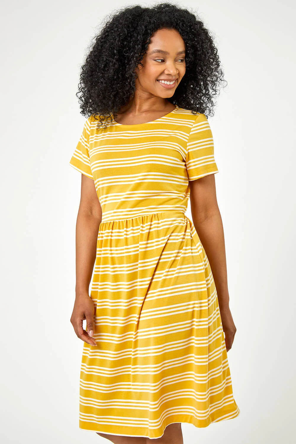 Amber Petite Stripe Print Skater Dress