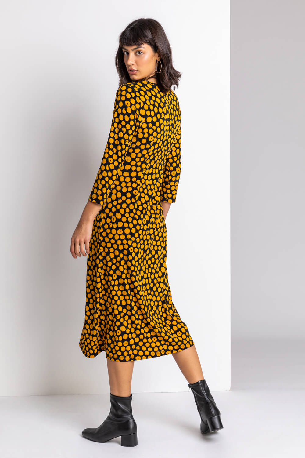Amber Spot D Ring Midi Dress