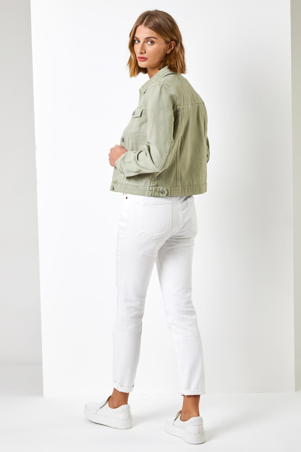 Sage Classic Cotton Denim Jacket