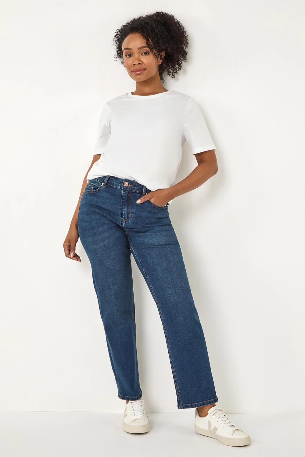 Indigo Petite Stretch Straight Leg Jeans