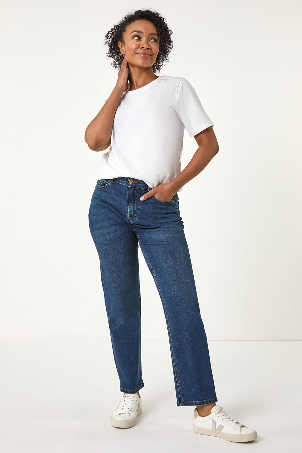 Indigo Petite Stretch Straight Leg Jeans