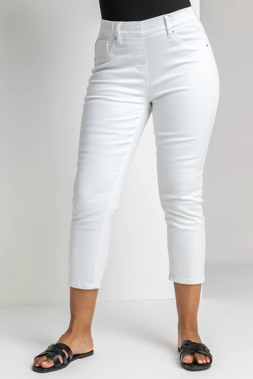 White Petite Stretch Crop Denim Jegging